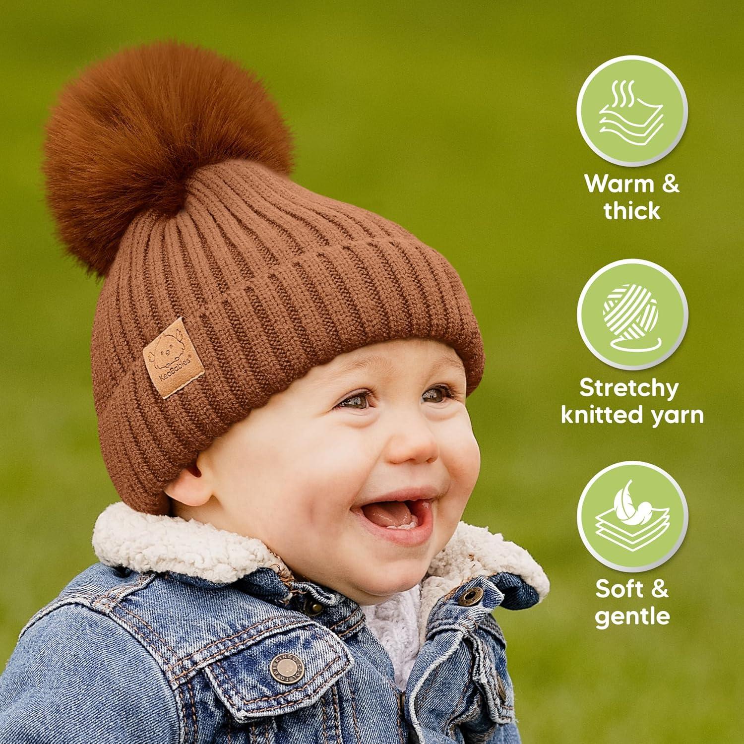 Gorras de Invierno para Bebés KeaBabies - 2 Unidades, 6-36 Meses