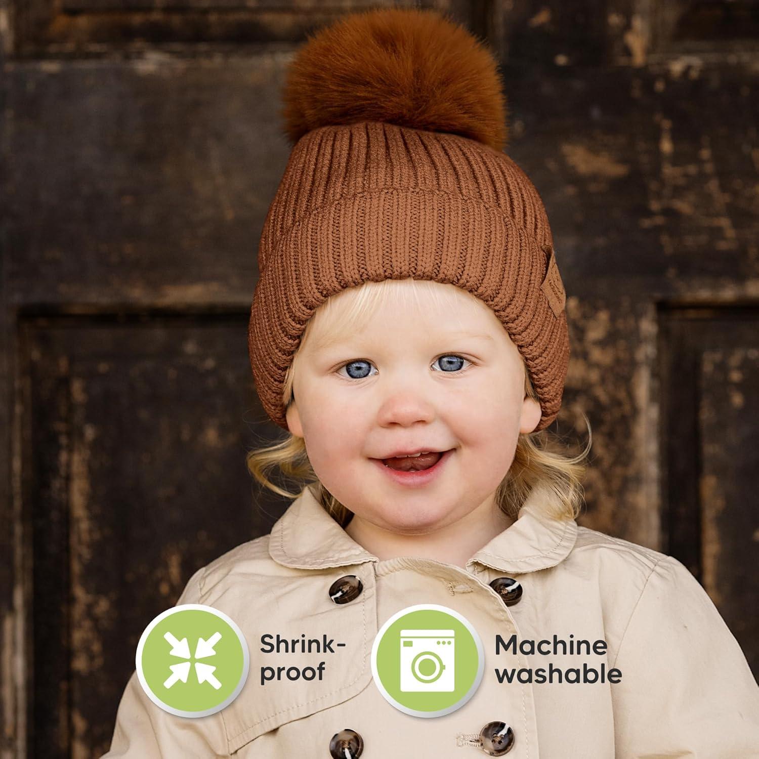 Gorras de Invierno para Bebés KeaBabies - 2 Unidades, 6-36 Meses