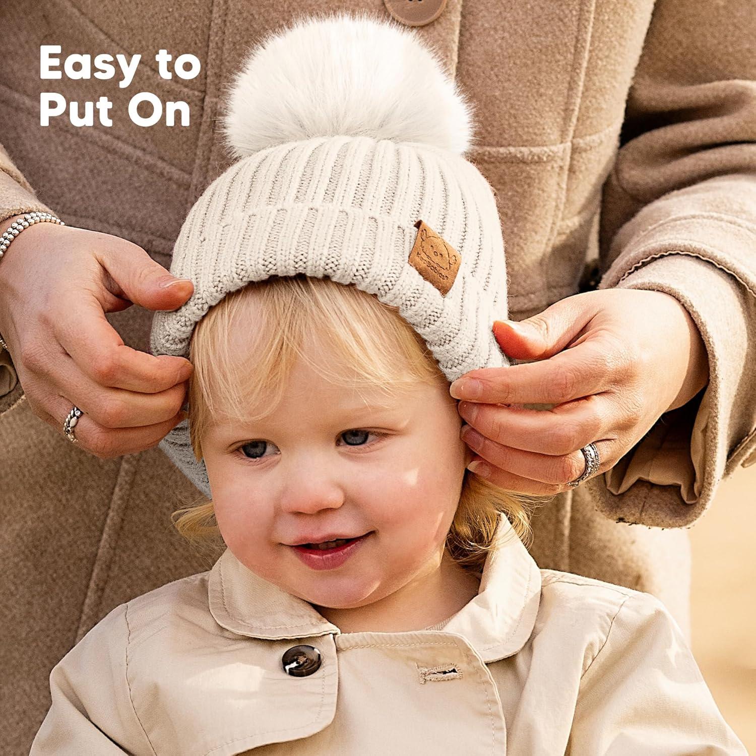 Gorras de Invierno para Bebés KeaBabies - 2 Unidades, 6-36 Meses