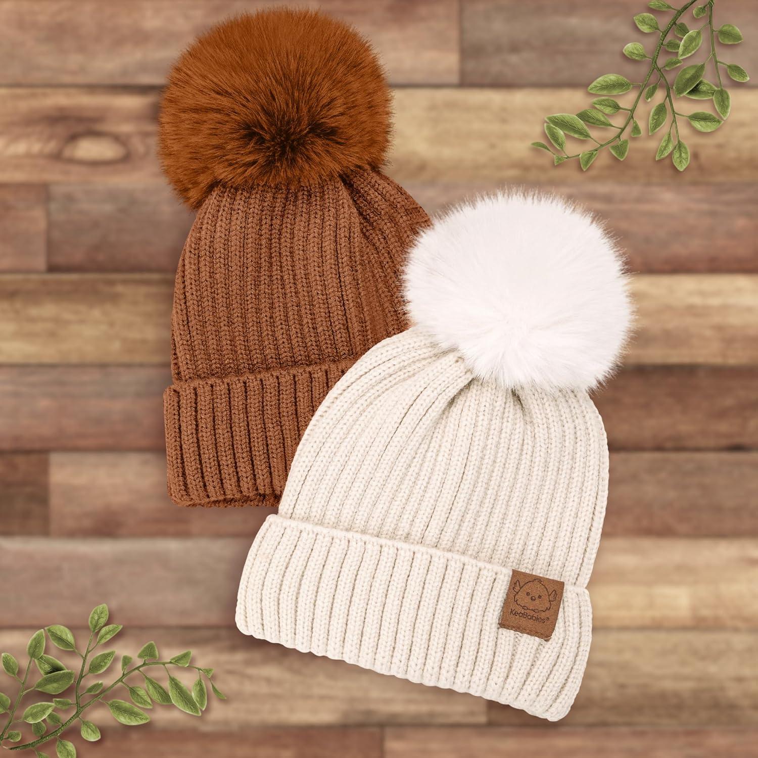Gorras de Invierno para Bebés KeaBabies - 2 Unidades, 6-36 Meses