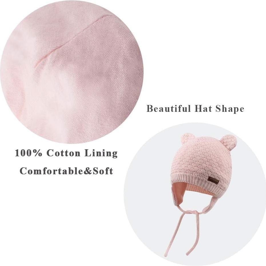 Gorra Beanie para Bebé XIAOHAWANG Oso con Orejeras Cálida