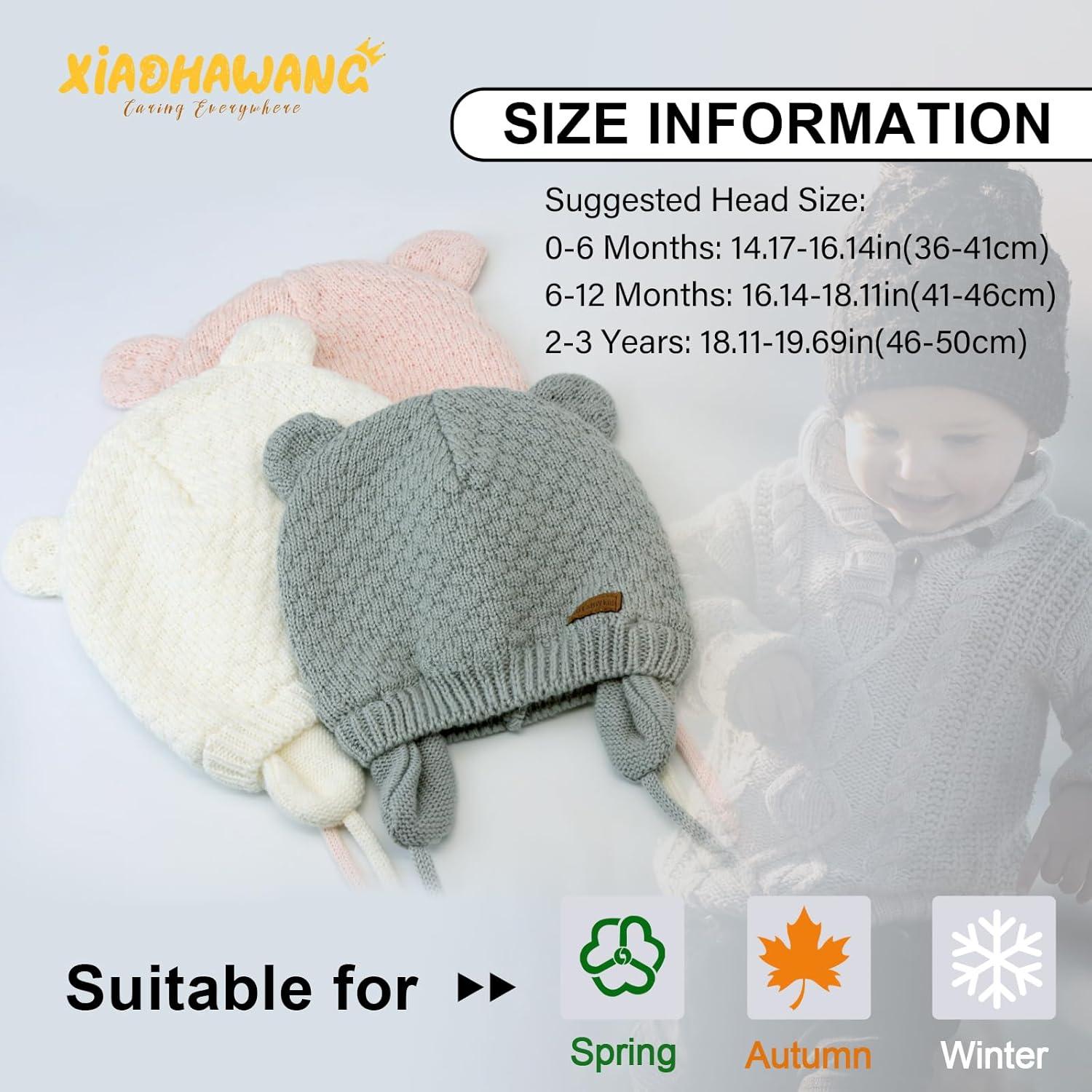 Gorra Beanie para Bebé XIAOHAWANG Oso con Orejeras Cálida