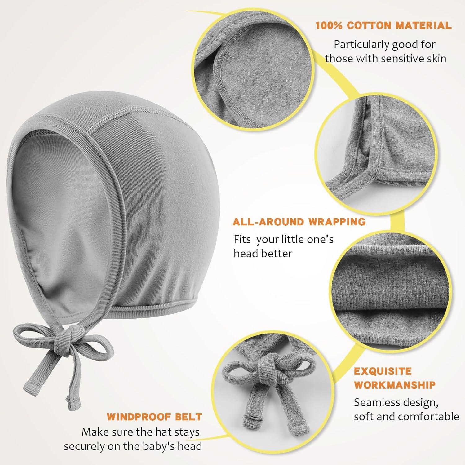 Gorro de Hospital para Bebés JANGANNSA Algodón 0-6 Meses