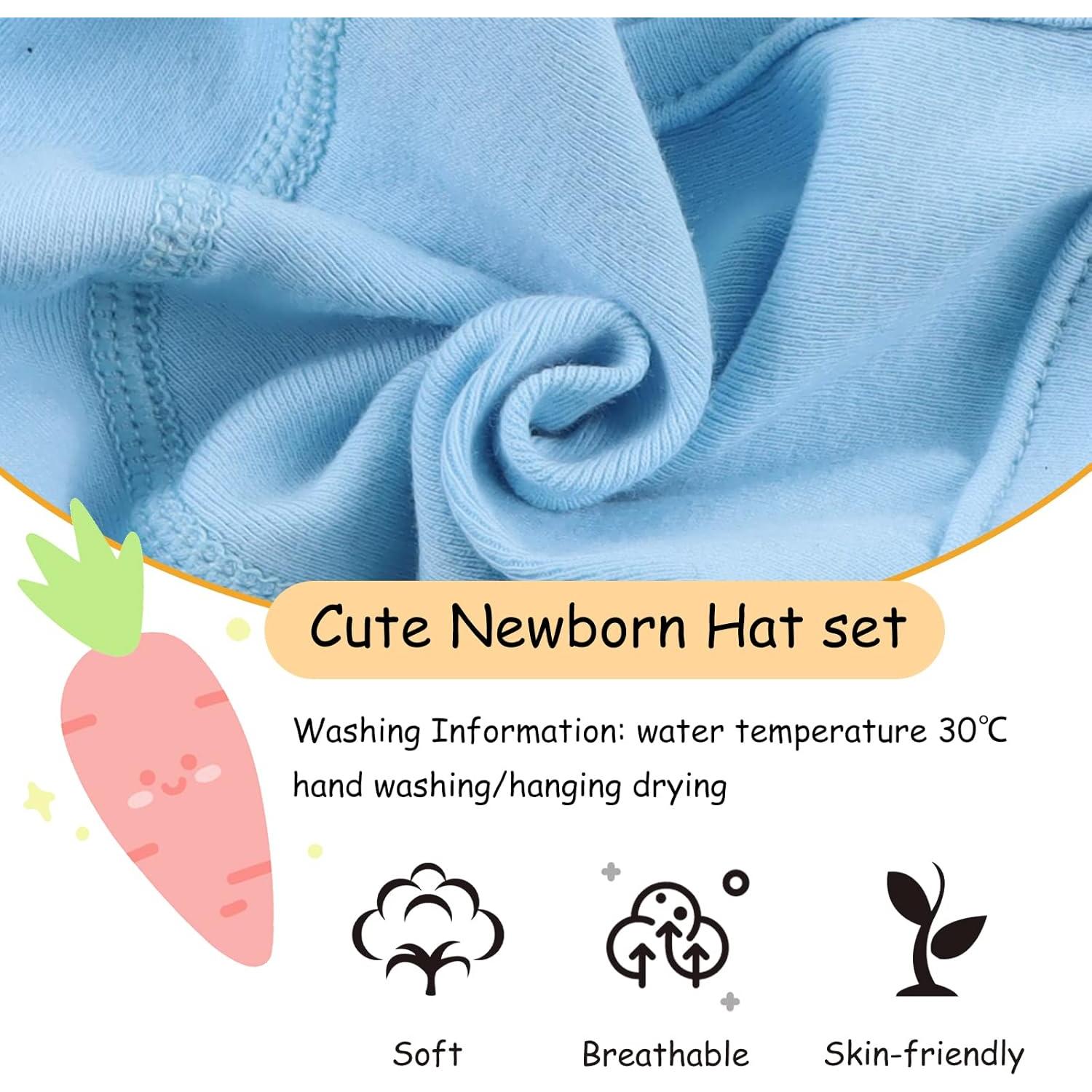 Gorro de Hospital para Bebés JANGANNSA Algodón 0-6 Meses