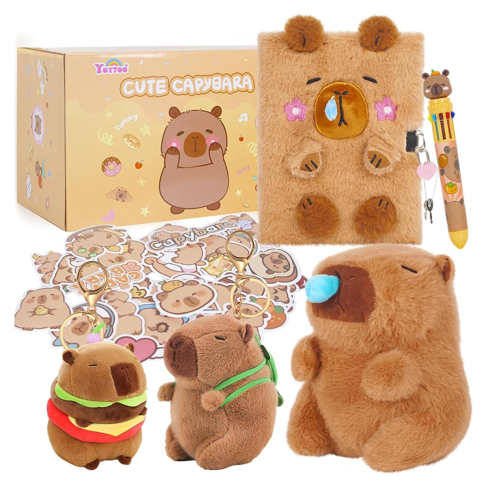 Set de Regalos de Capibara para Niñas - Juguetes de Peluche y Diario