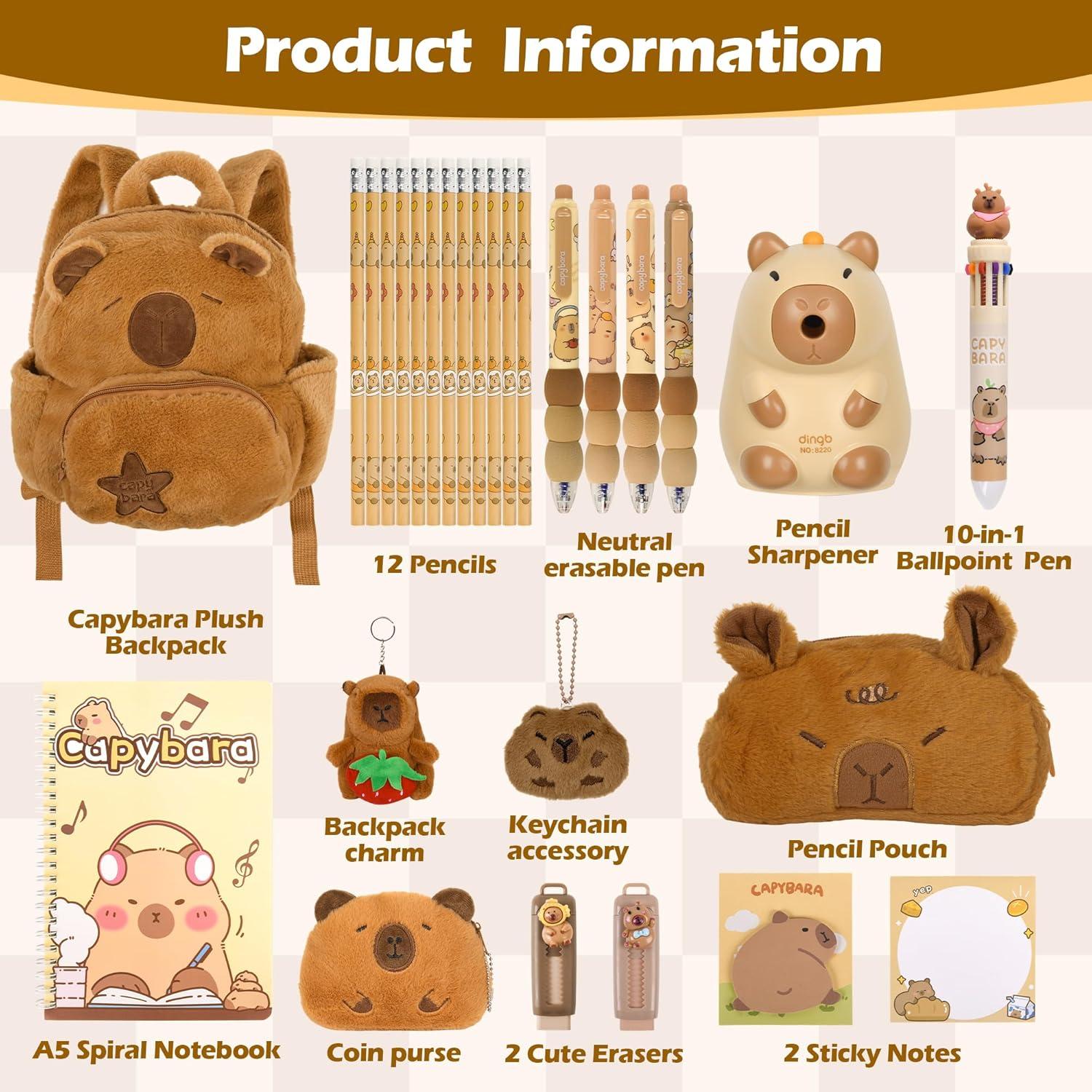 Set de Papelería Capibara Ulema - 13 Piezas Coloridas