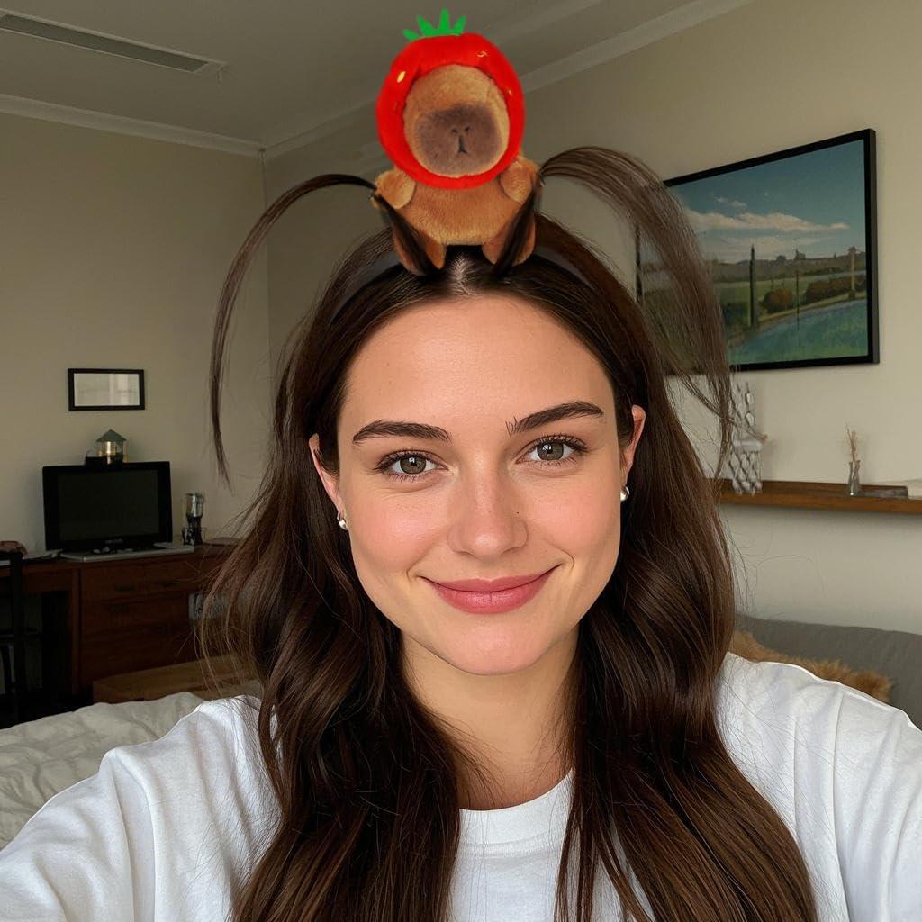 Diadema de Peluche Capibara JEGERMIG Color Fresa