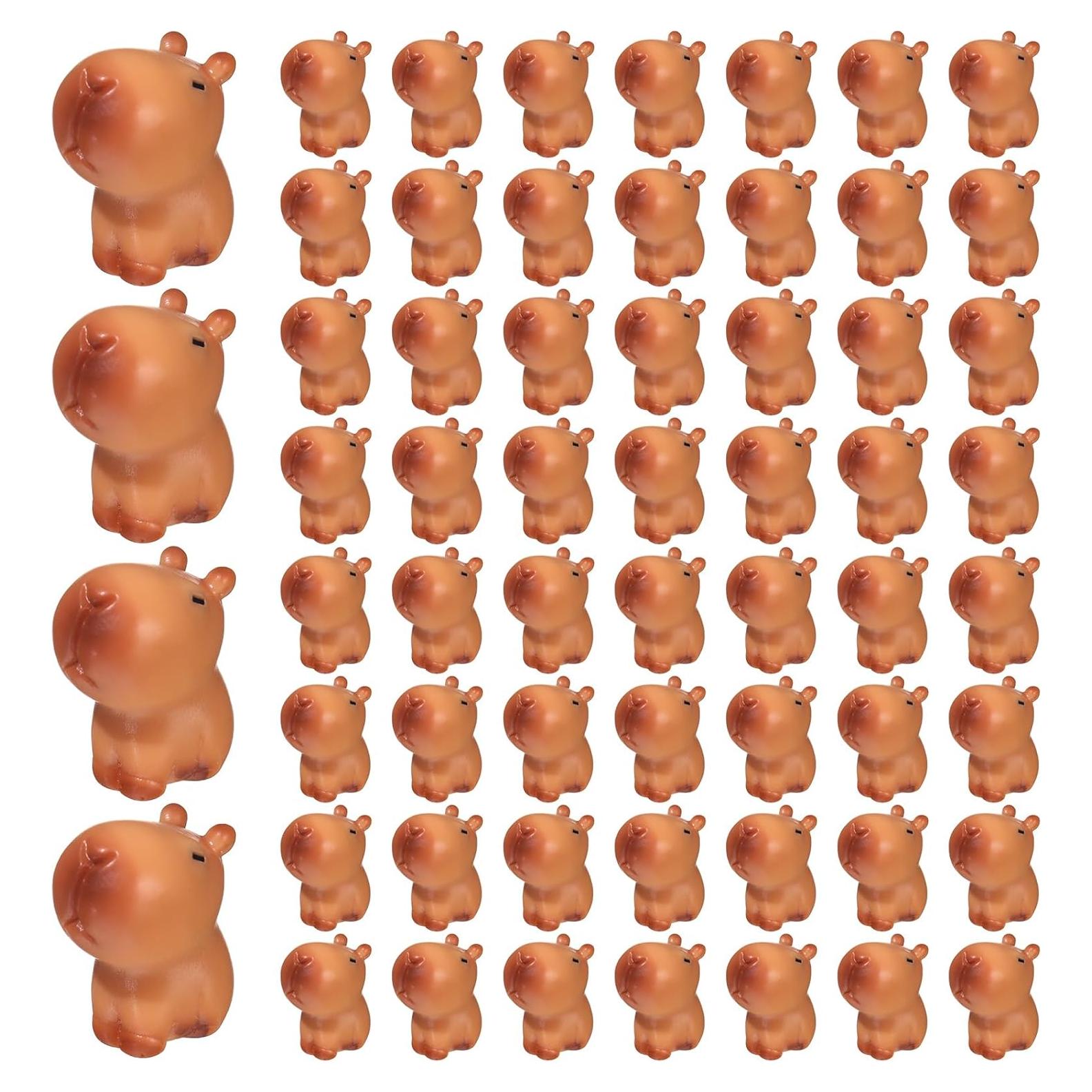 100 Mini Figuras de Capibara de Resina Simgoing 1.9x2.3cm