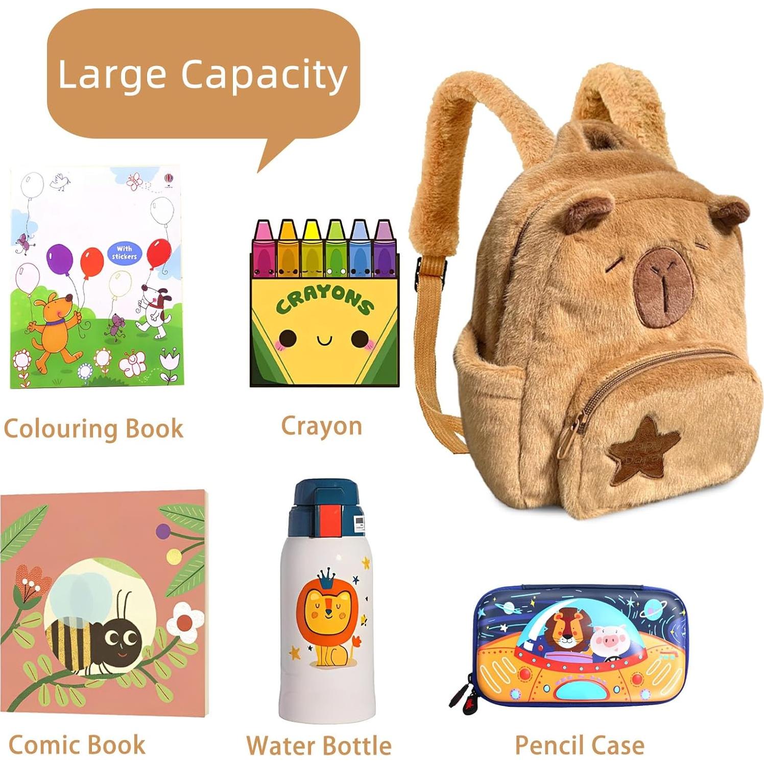 Mochila de Peluche Capibara Toynificent 29x24cm Multifuncional