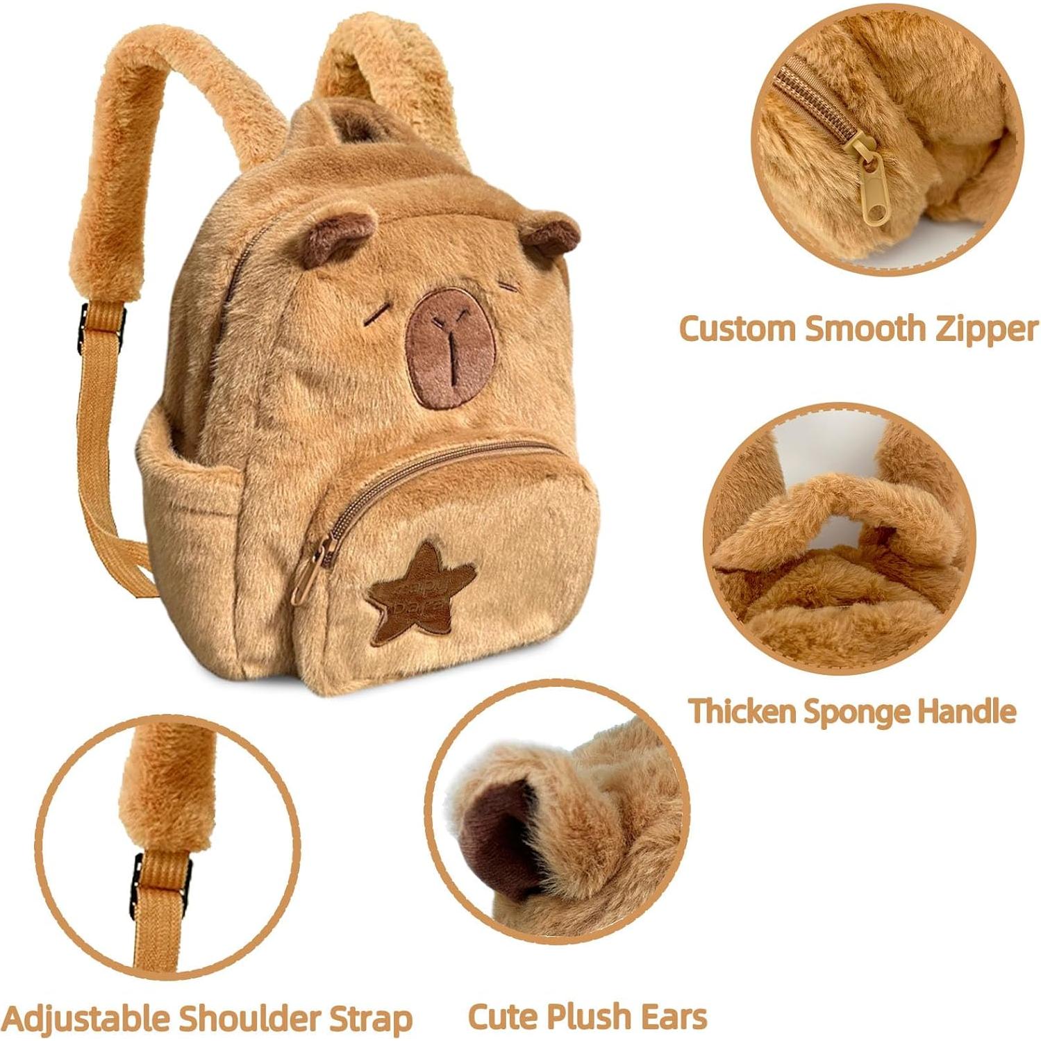 Mochila de Peluche Capibara Toynificent 29x24cm Multifuncional