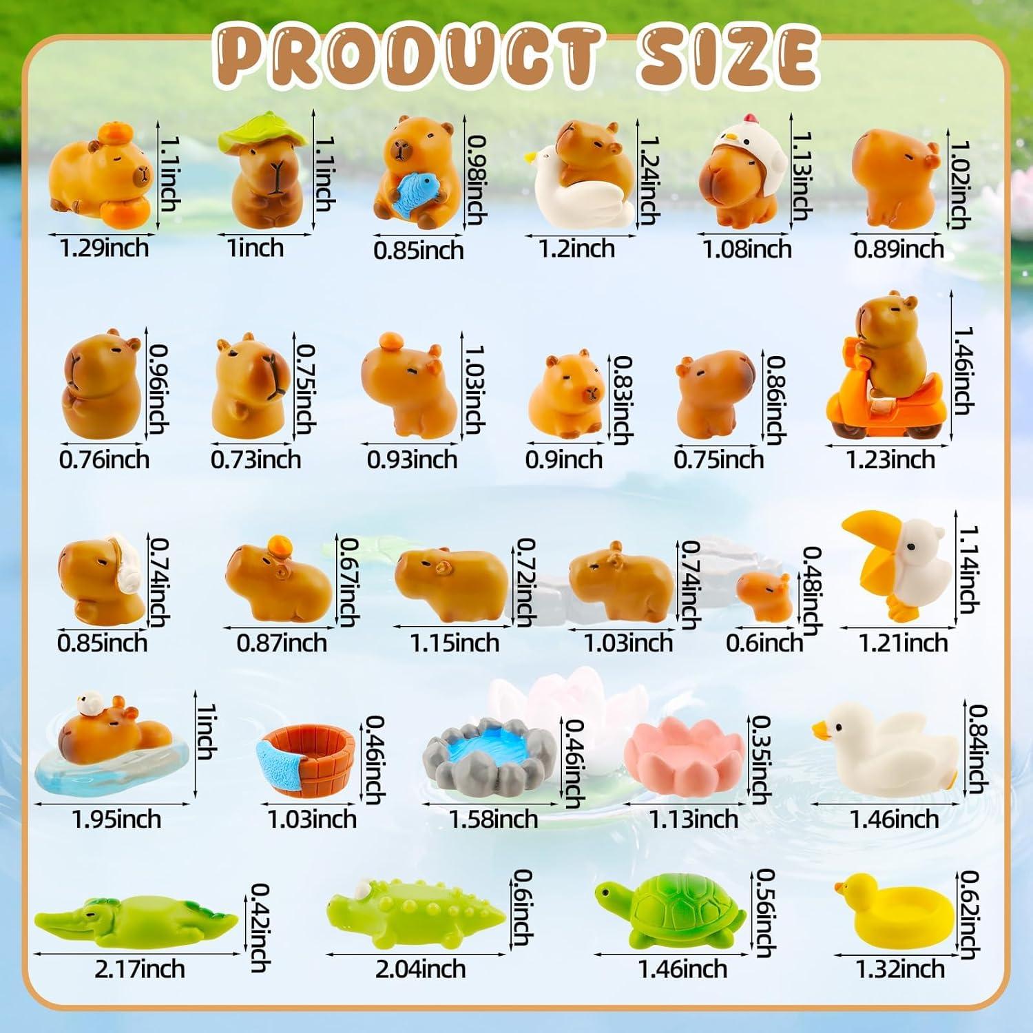 Set de 27 Mini Figuras de Capibara Exasinine para Decoración