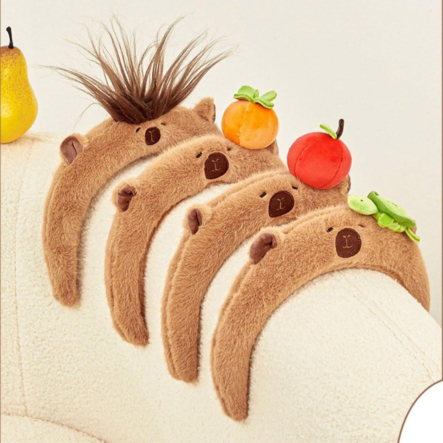 Diadema de Capibara de Peluche Mandarina para Adultos 50-60cm