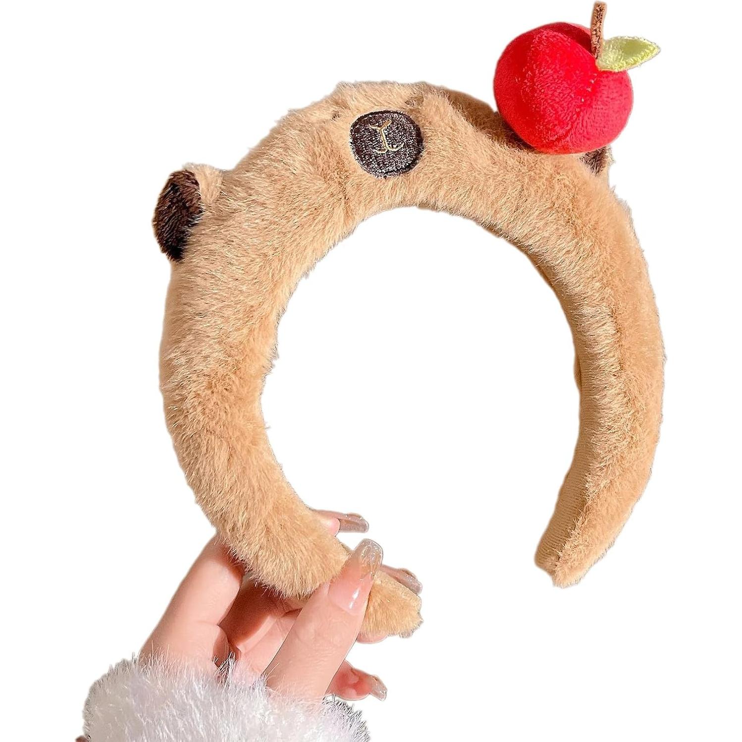 Diadema de Capibara de Peluche Mandarina para Adultos 50-60cm