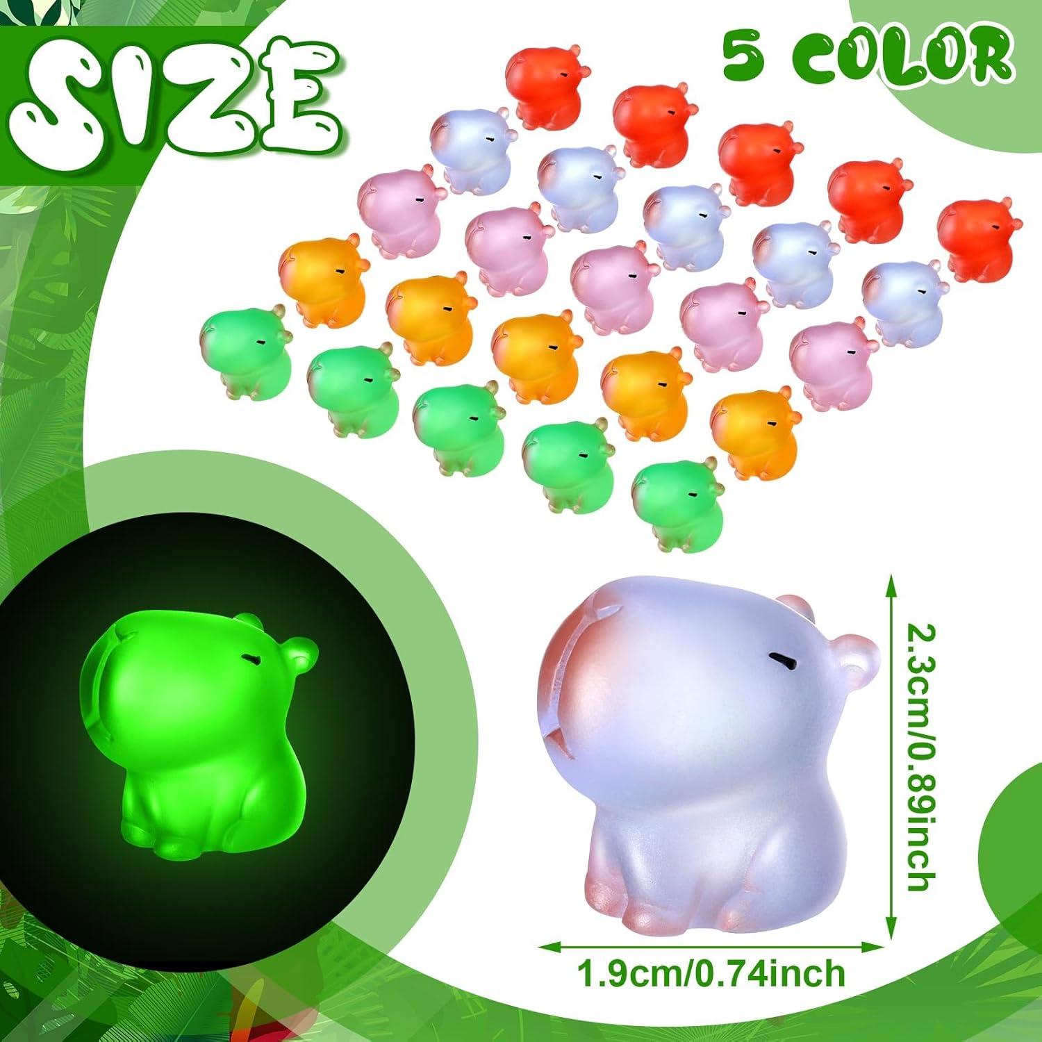 50 Figuras de Capibara Luminiscentes de Resina Multicolor