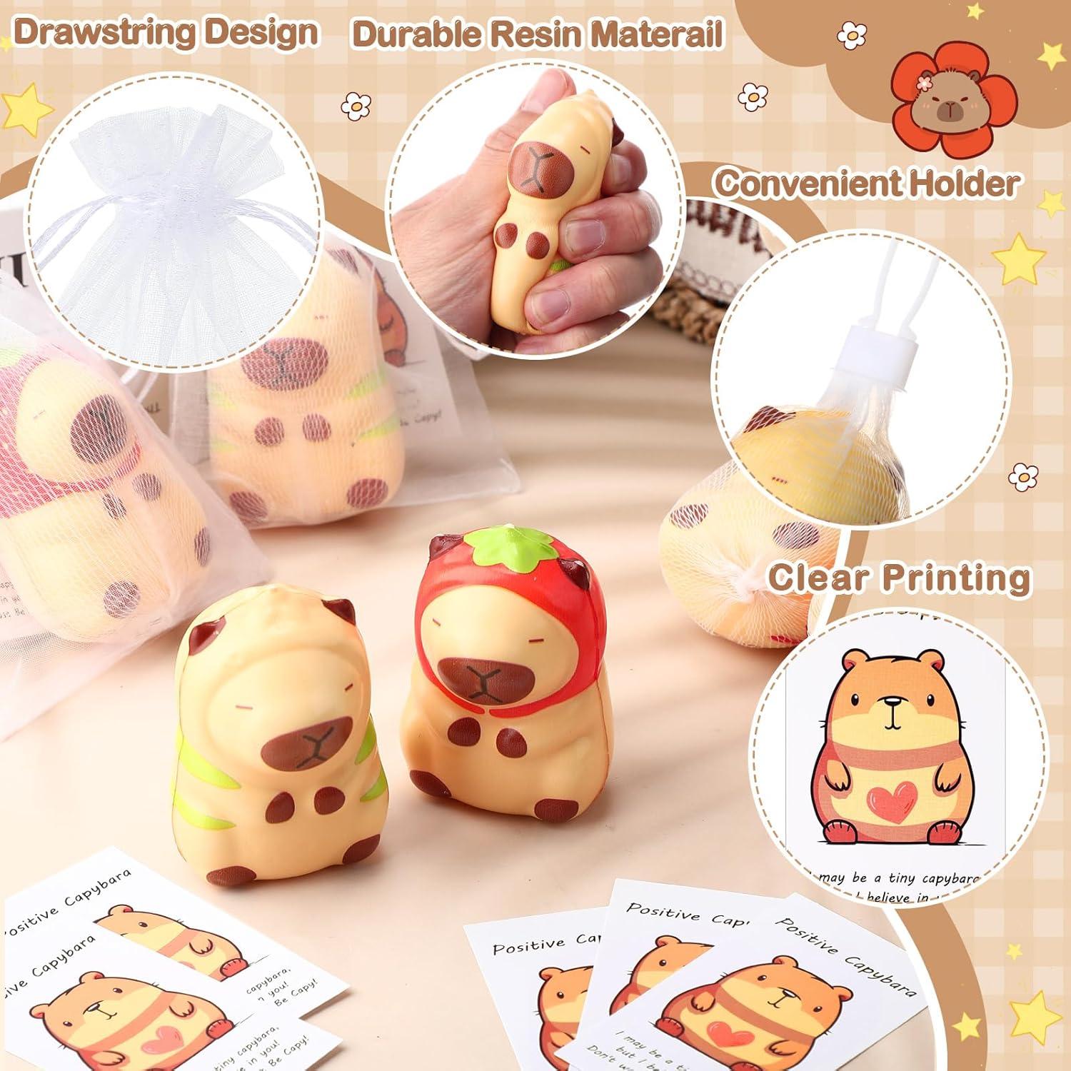 Set de 30 Mini Capibaras Antiestrés RoundFunny con Tarjetas