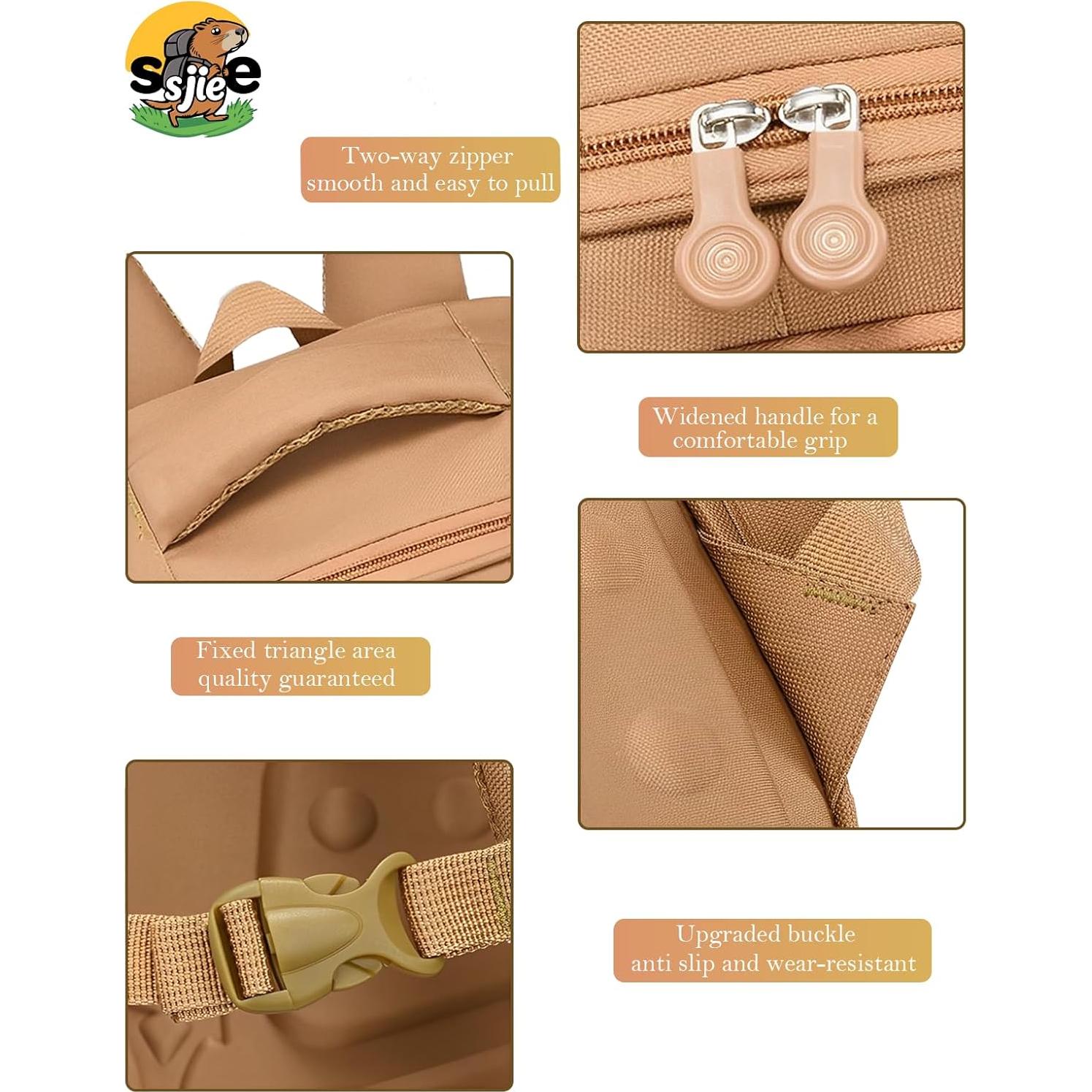 Mochila Impermeable Kawaii SJIE Capibara 600cl con Accesorios