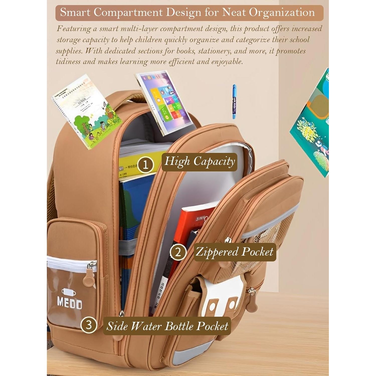 Mochila Impermeable Kawaii SJIE Capibara 600cl con Accesorios