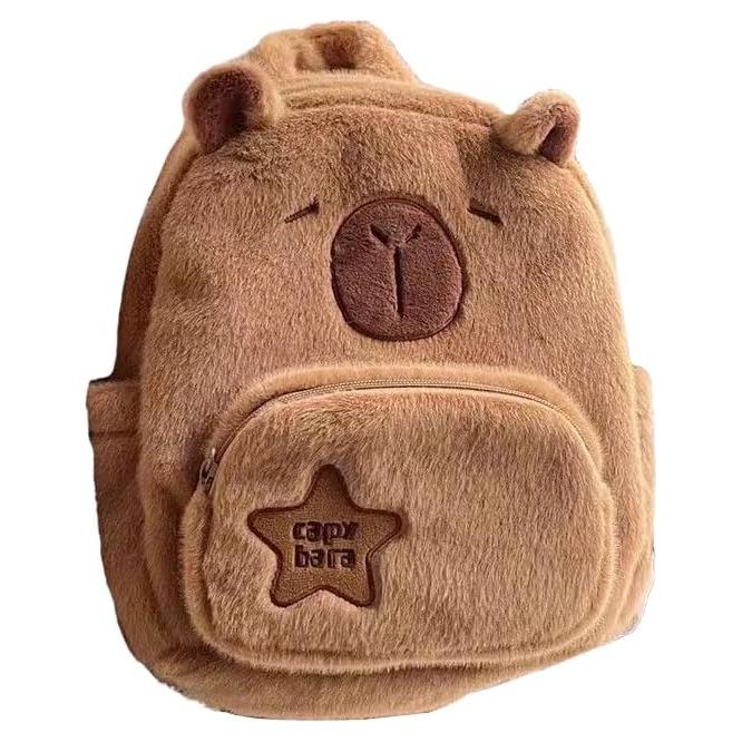 Mochila de Peluche Capibara Multifuncional 24x11x30cm