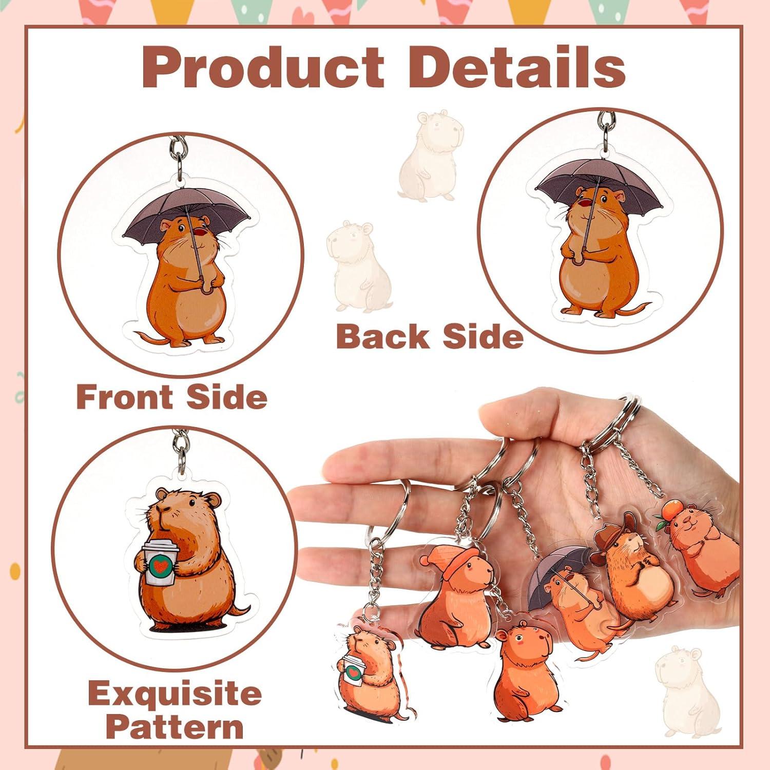 Serencatcher Capybara Party Favors, 12 PCS Capybara Keychains Birthday Baby Shower Bridal Shower Party Favors for School Classroom Prizes Birthday Gifts Filler Capybara Party Supplies