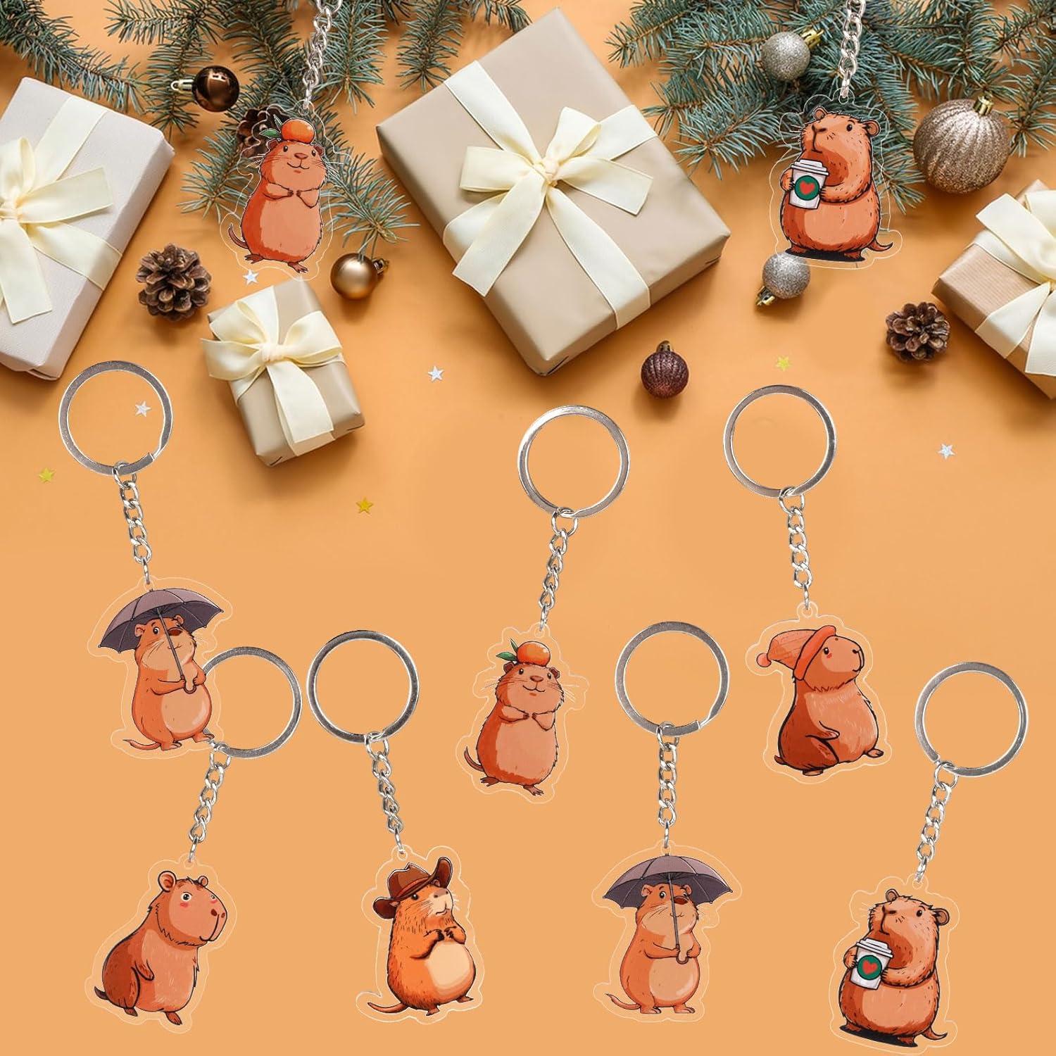 Serencatcher Capybara Party Favors, 12 PCS Capybara Keychains Birthday Baby Shower Bridal Shower Party Favors for School Classroom Prizes Birthday Gifts Filler Capybara Party Supplies