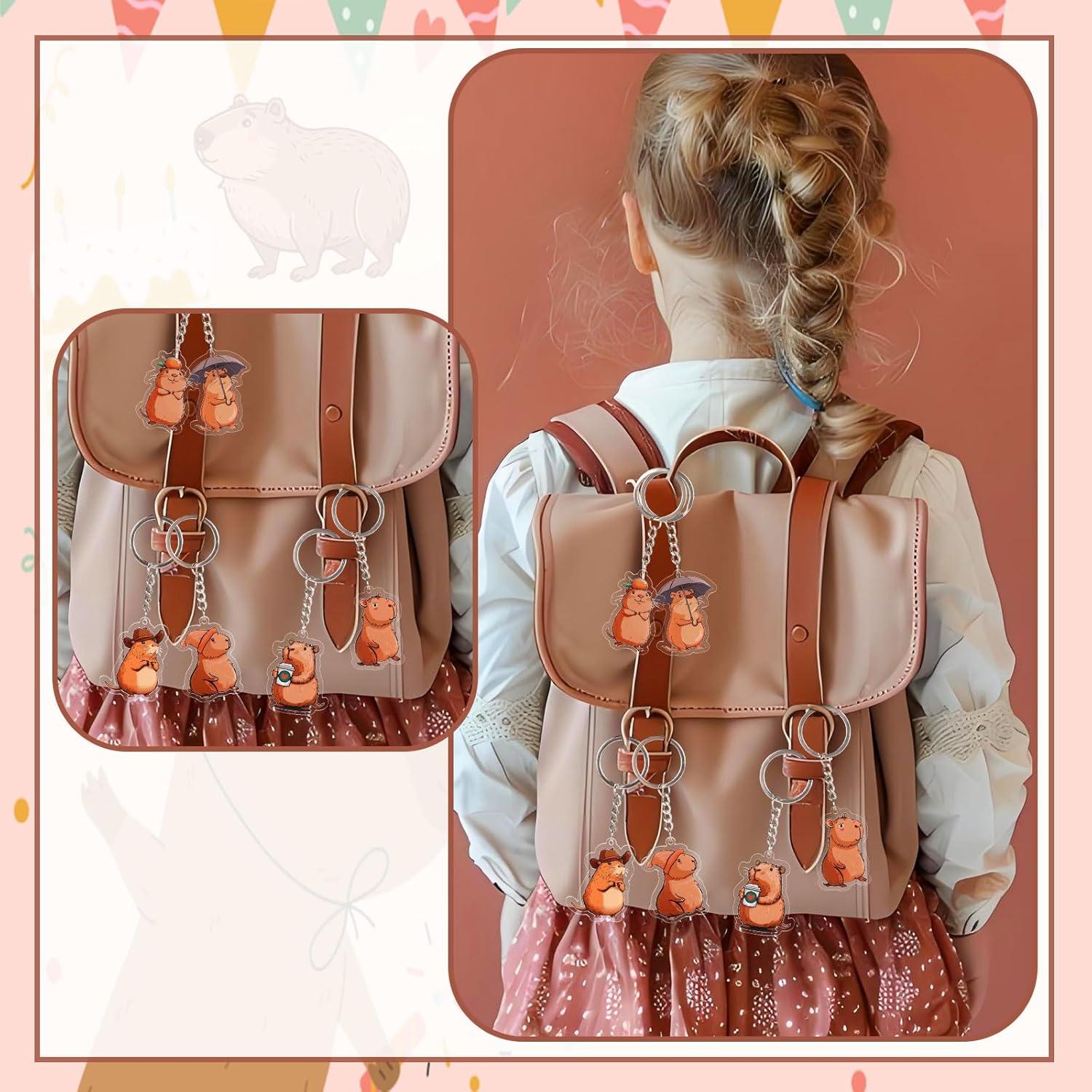 Serencatcher Capybara Party Favors, 12 PCS Capybara Keychains Birthday Baby Shower Bridal Shower Party Favors for School Classroom Prizes Birthday Gifts Filler Capybara Party Supplies