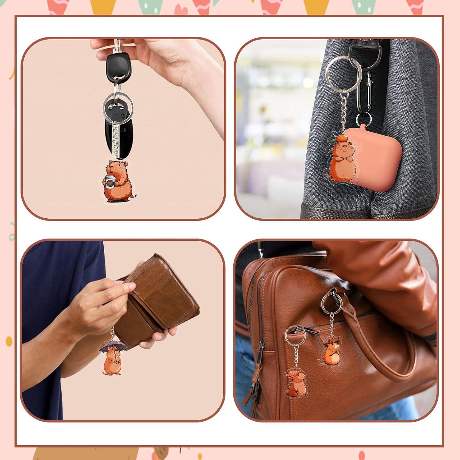 Serencatcher Capybara Party Favors, 12 PCS Capybara Keychains Birthday Baby Shower Bridal Shower Party Favors for School Classroom Prizes Birthday Gifts Filler Capybara Party Supplies