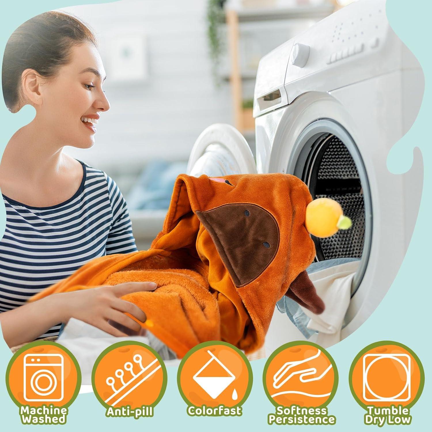 Manta con Capucha de Capibara Mewaii - Franela Suave 157x132 cm