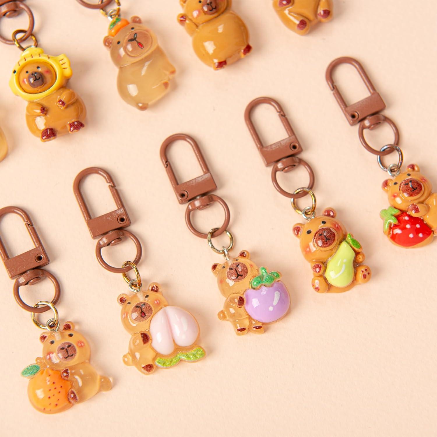 Juego de 20 llaveros de capibara marrón - Regalos de fiesta