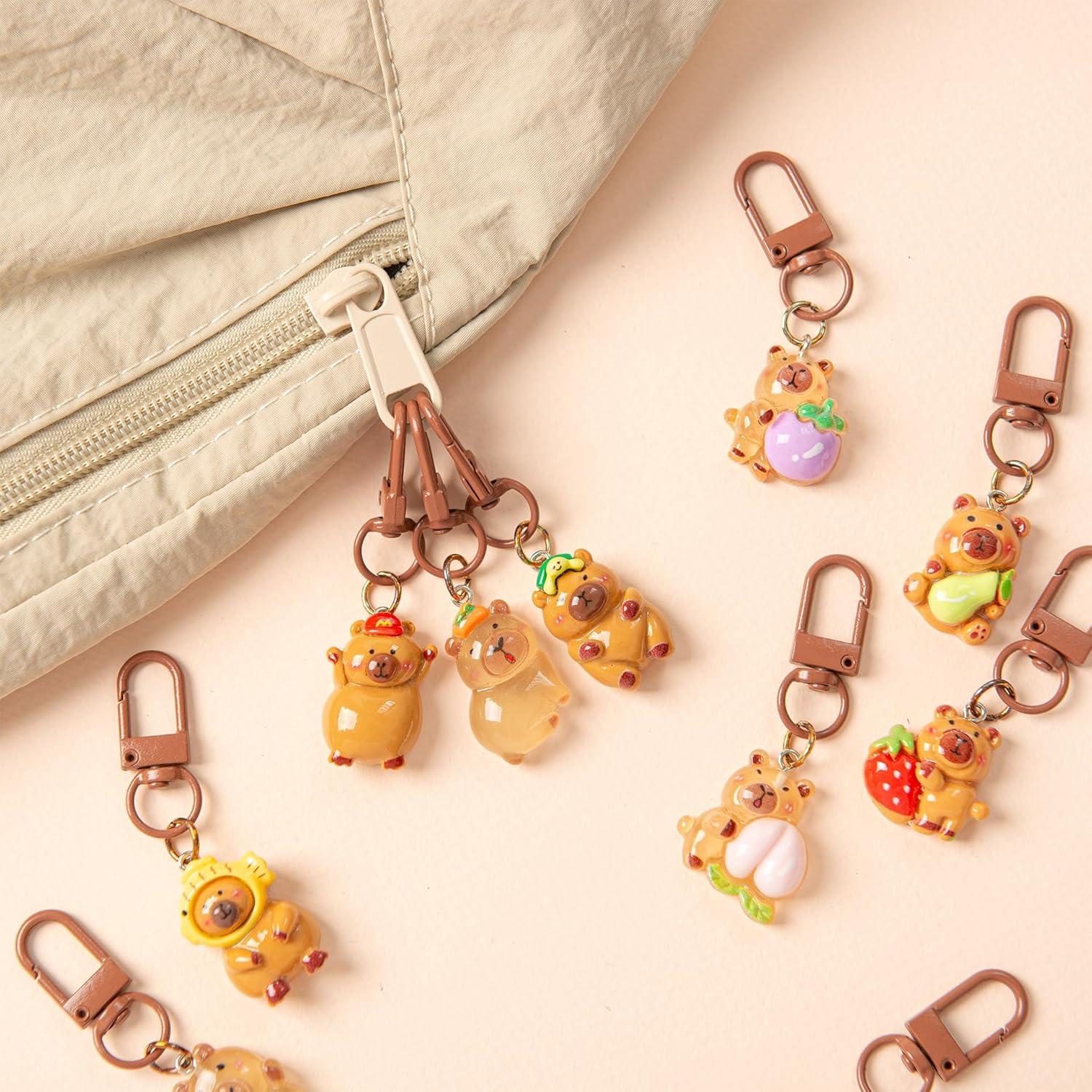 Juego de 20 llaveros de capibara marrón - Regalos de fiesta