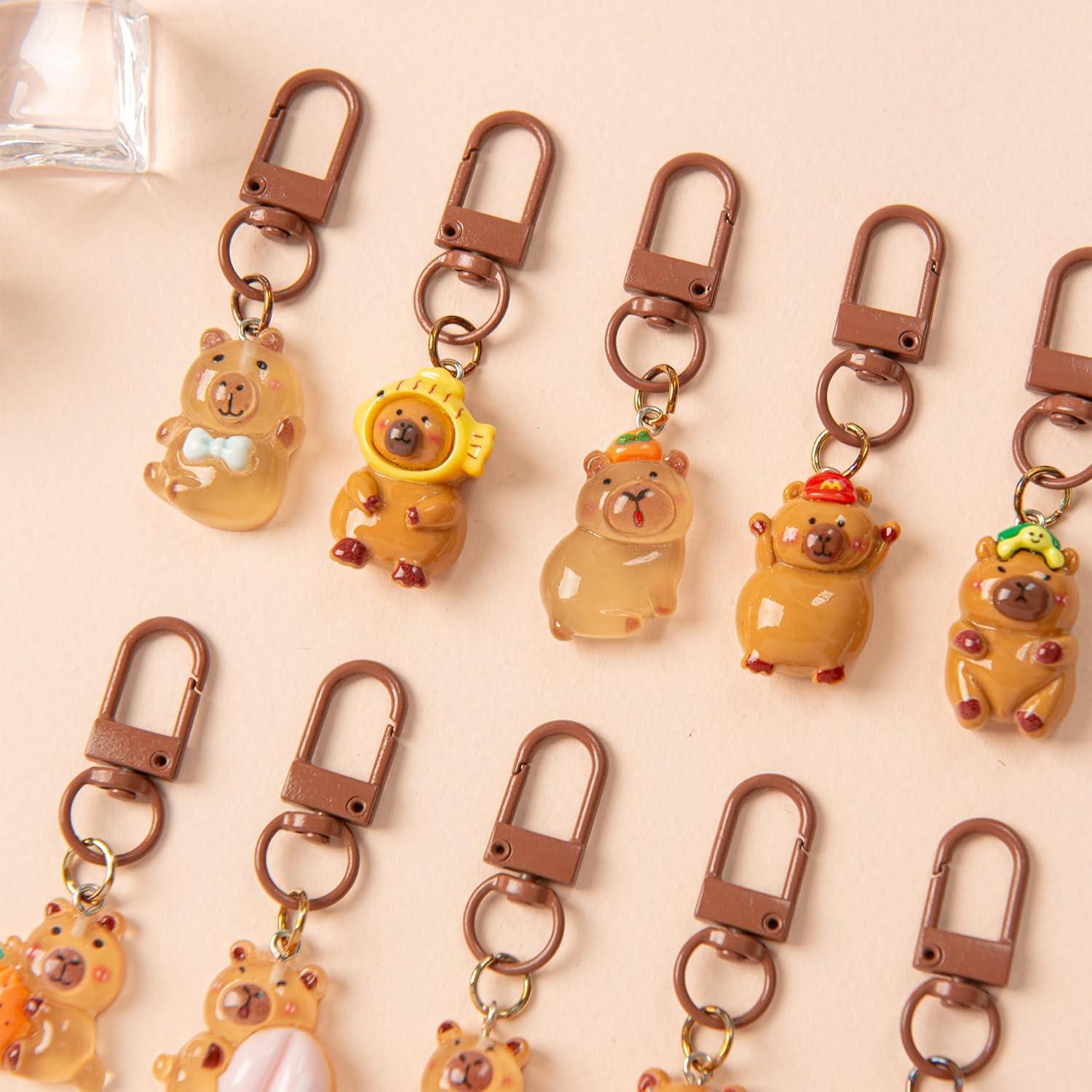 Juego de 20 llaveros de capibara marrón - Regalos de fiesta