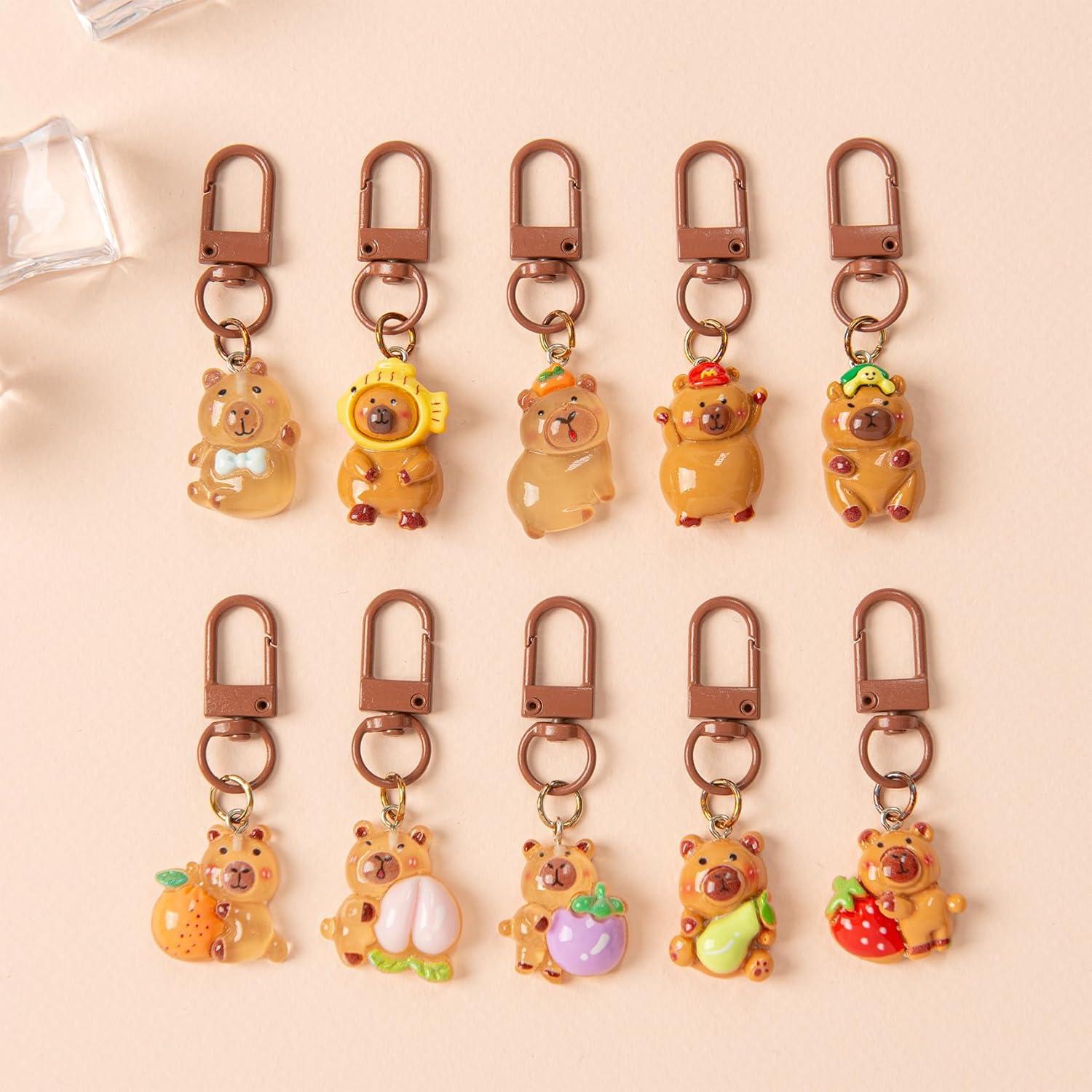 Juego de 20 llaveros de capibara marrón - Regalos de fiesta