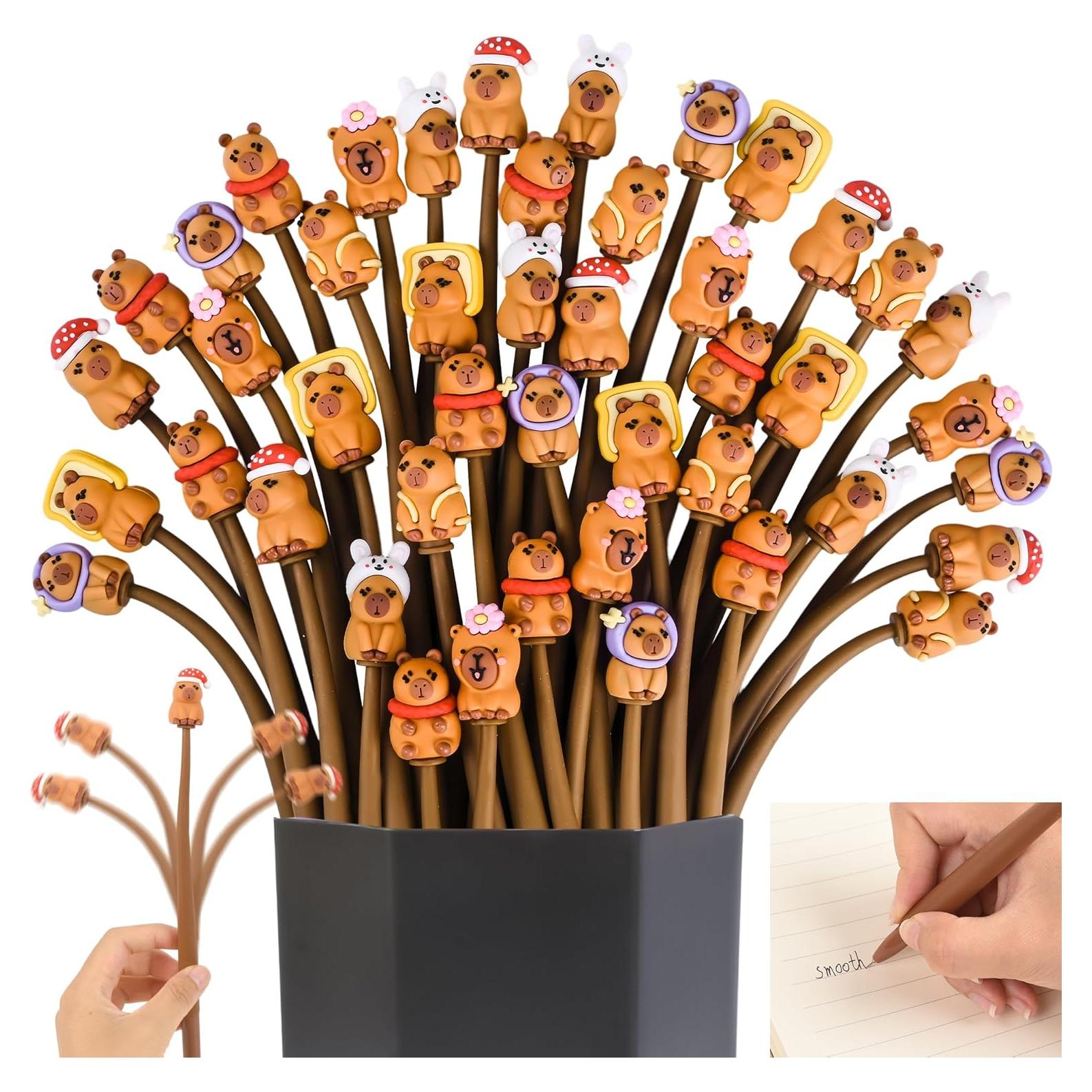 Bolígrafos Antiestrés LiYiQ 48 Pcs Kawaii con Cabeza Móvil