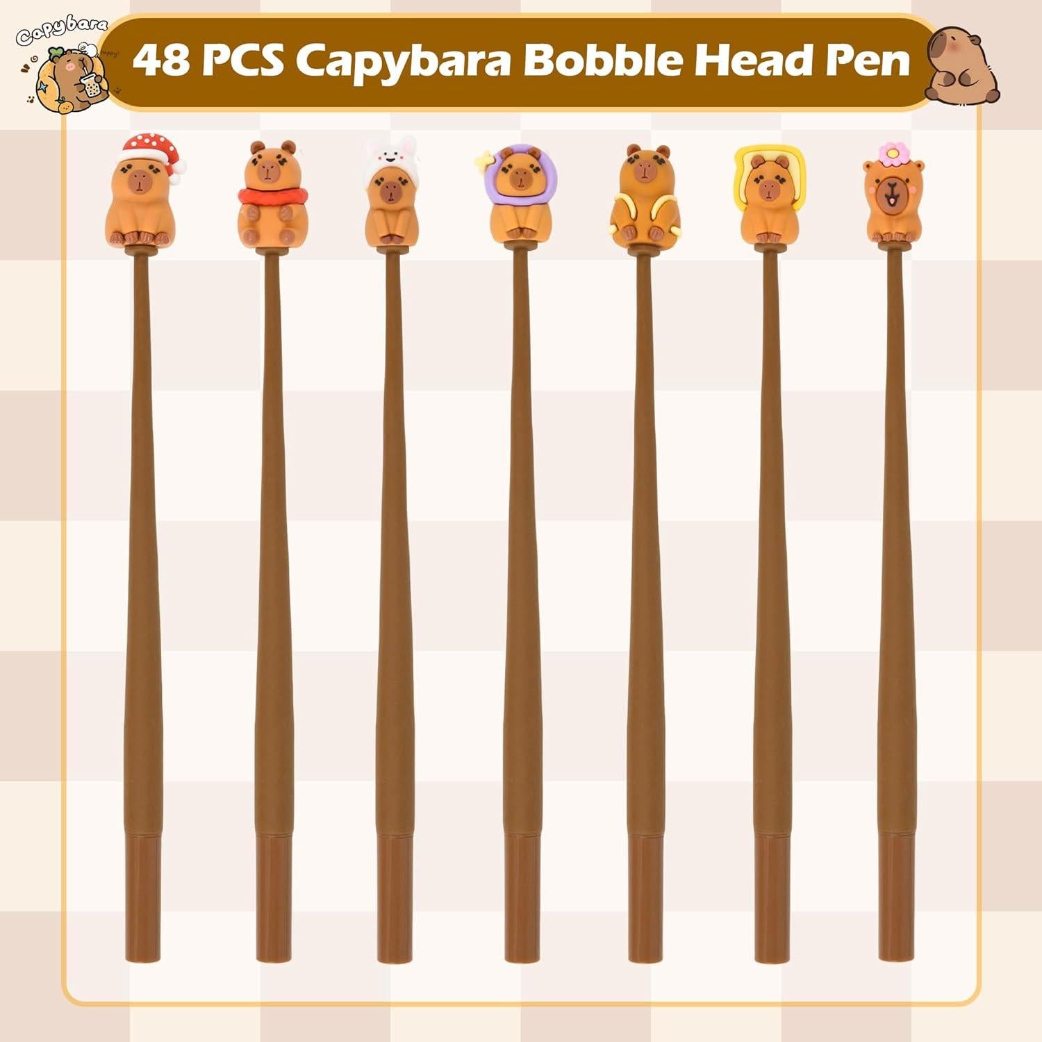 Bolígrafos Antiestrés LiYiQ 48 Pcs Kawaii con Cabeza Móvil