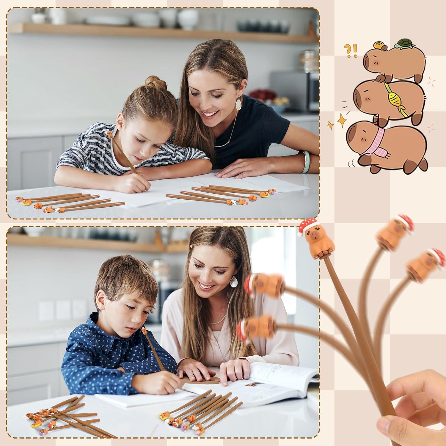 Bolígrafos Antiestrés LiYiQ 48 Pcs Kawaii con Cabeza Móvil