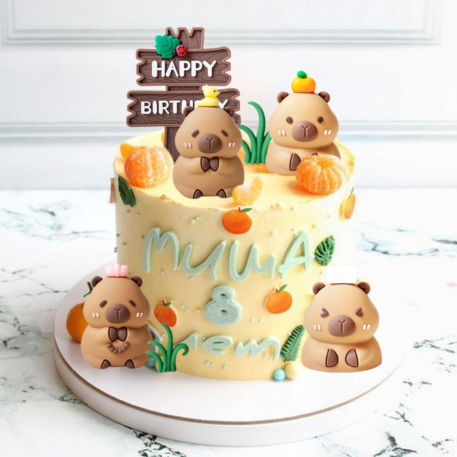 Adornos de Pastel LaVenty Capibara - Kit Fiesta Cumpleaños