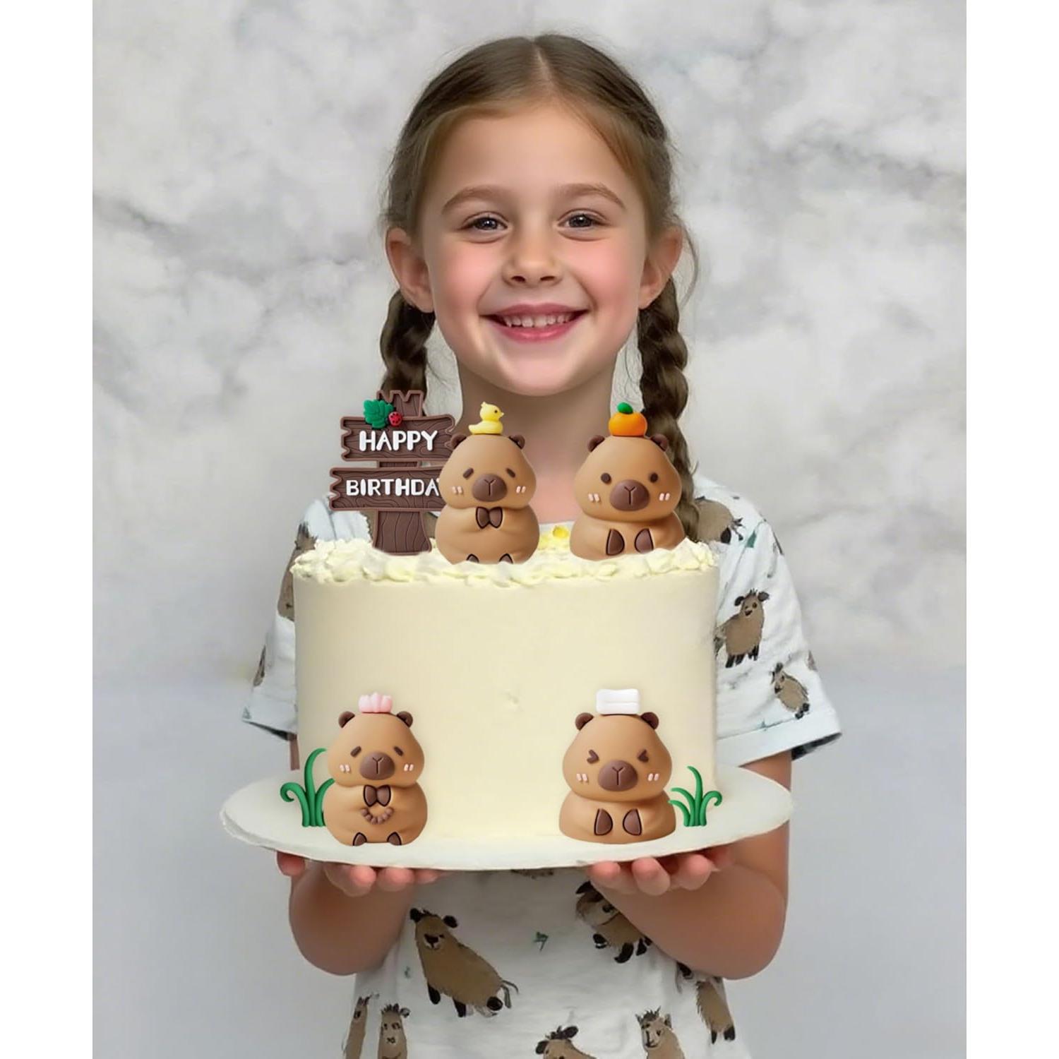 Adornos de Pastel LaVenty Capibara - Kit Fiesta Cumpleaños