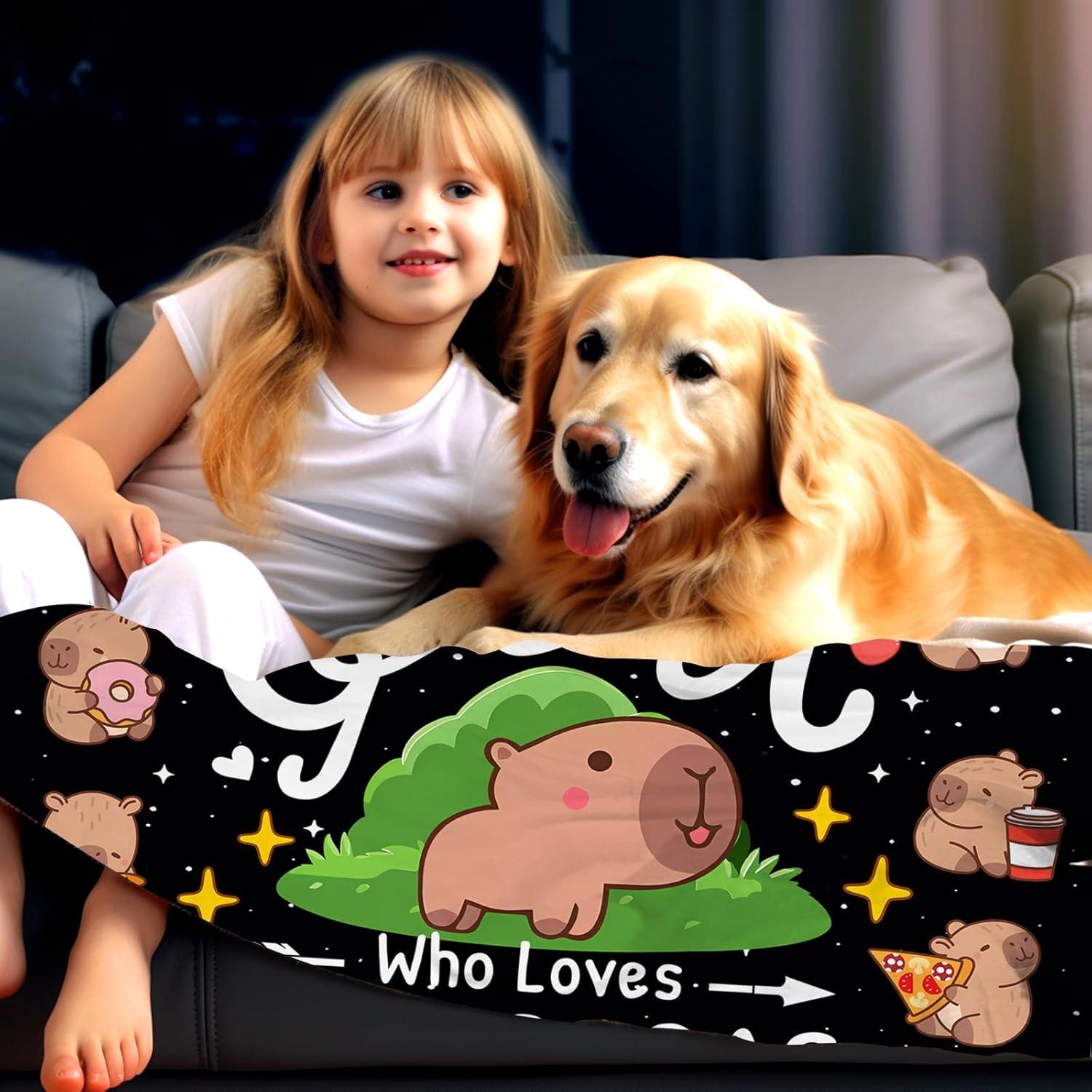 Manta de Franela INKRENS Capibara 127x102 cm Suave y Cálida