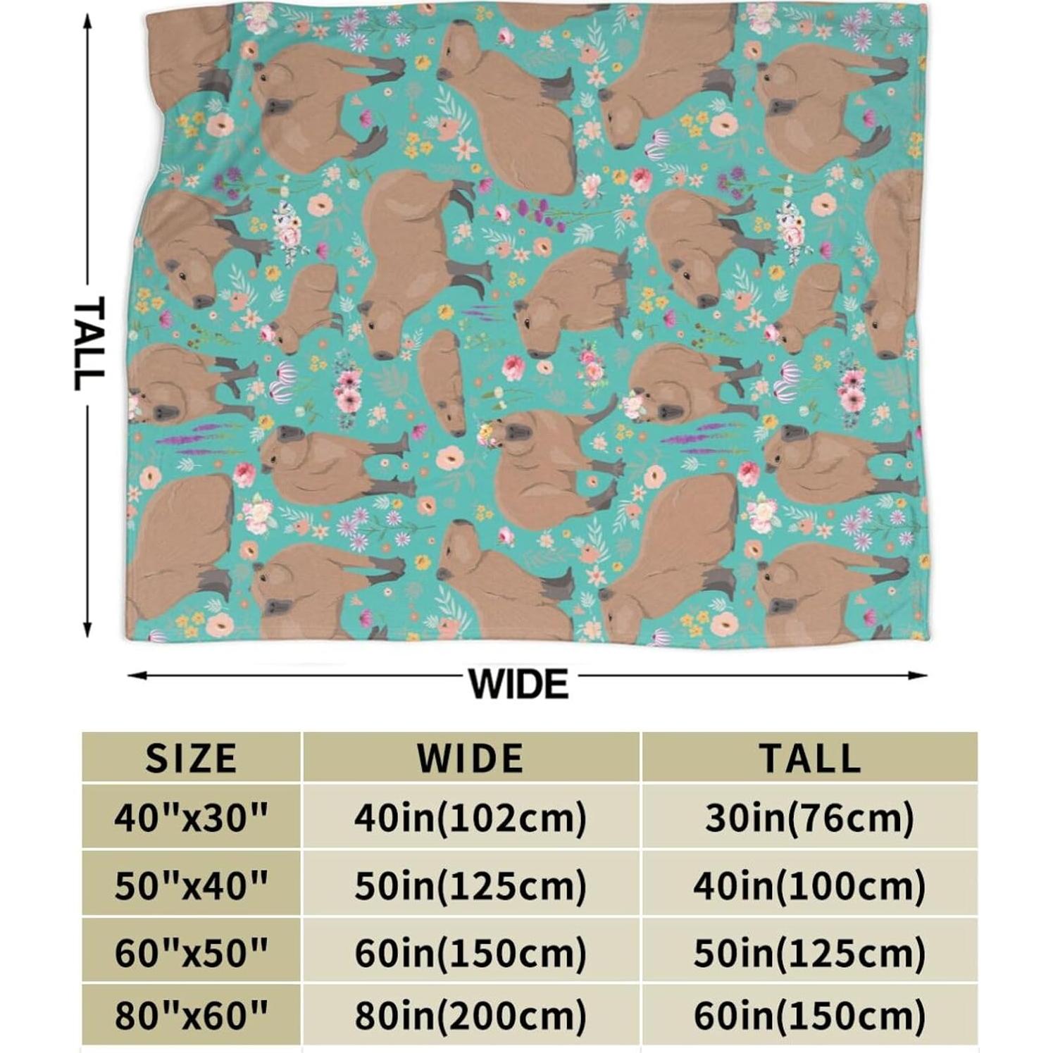 Manta de peluche Vasietrng capibara 127x102cm suave