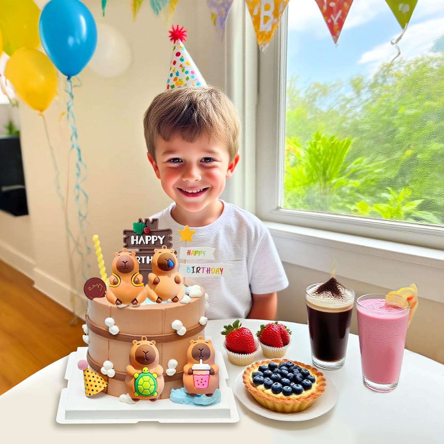 Adornos de pastel de capibara BACH AND BOUJEE - 5 piezas