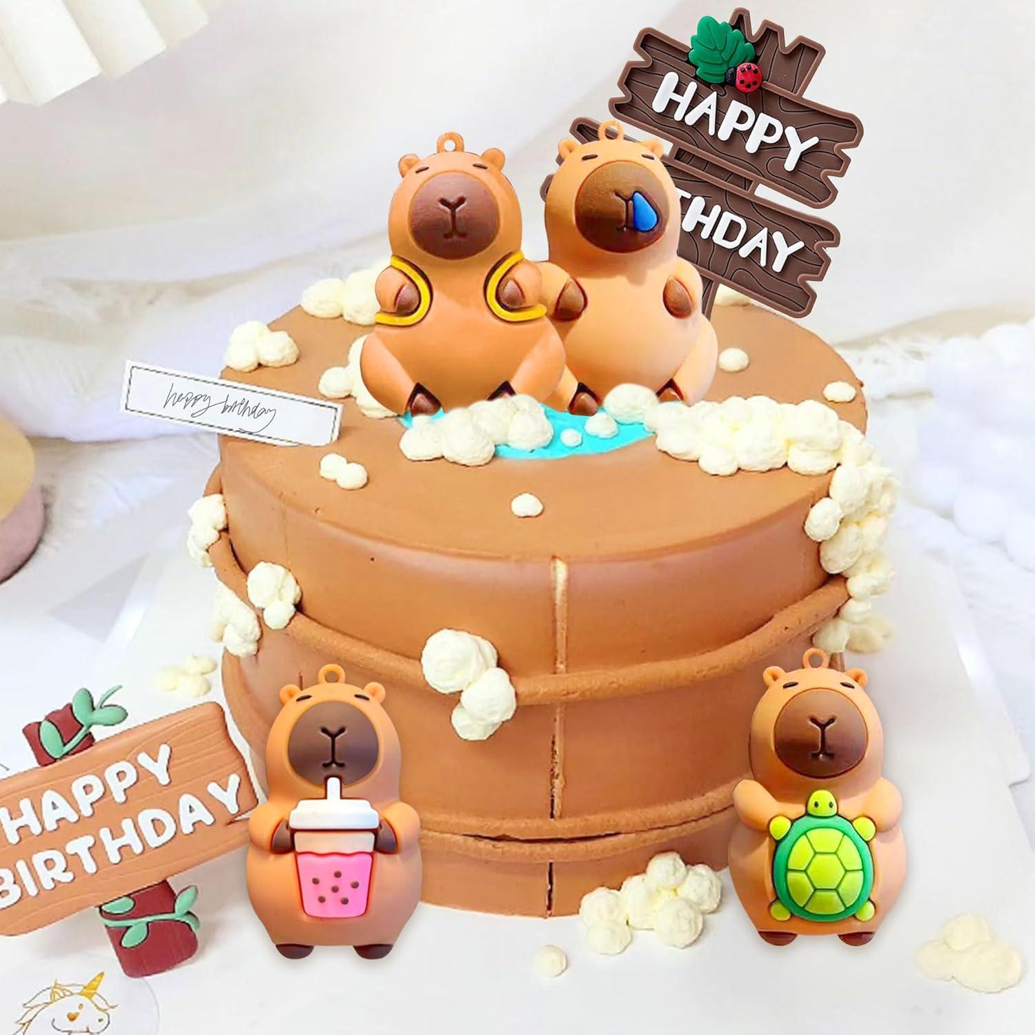 Adornos de pastel de capibara BACH AND BOUJEE - 5 piezas