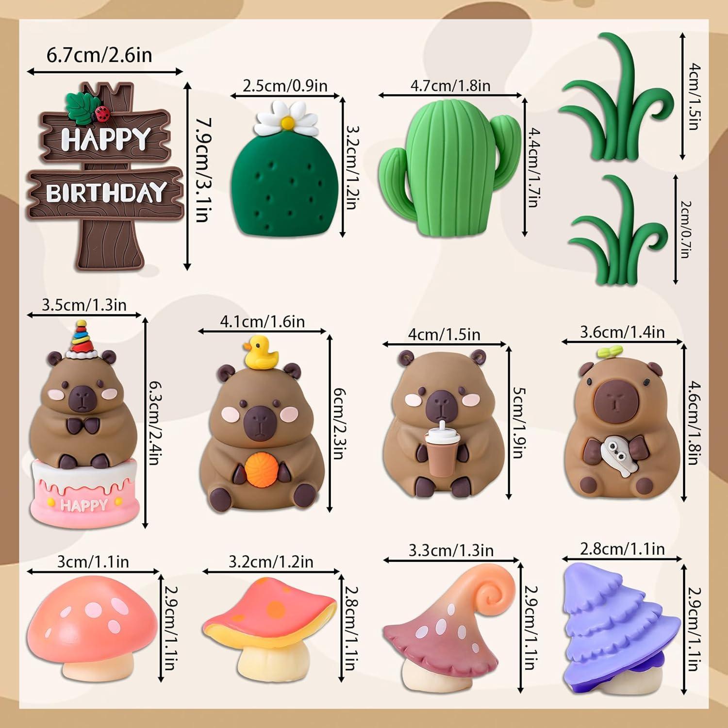 Adornos de Pastel de Capibara 13 PCS GallaRato Decoración Fiesta