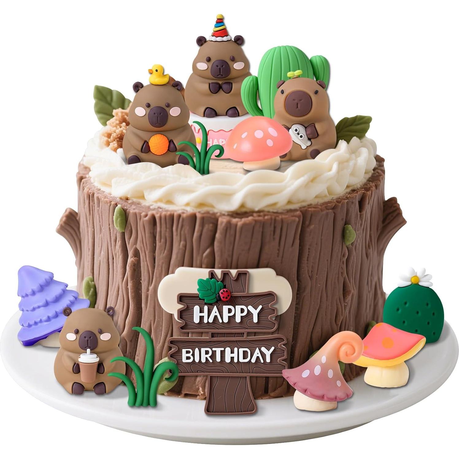 Adornos de Pastel de Capibara 13 PCS GallaRato Decoración Fiesta