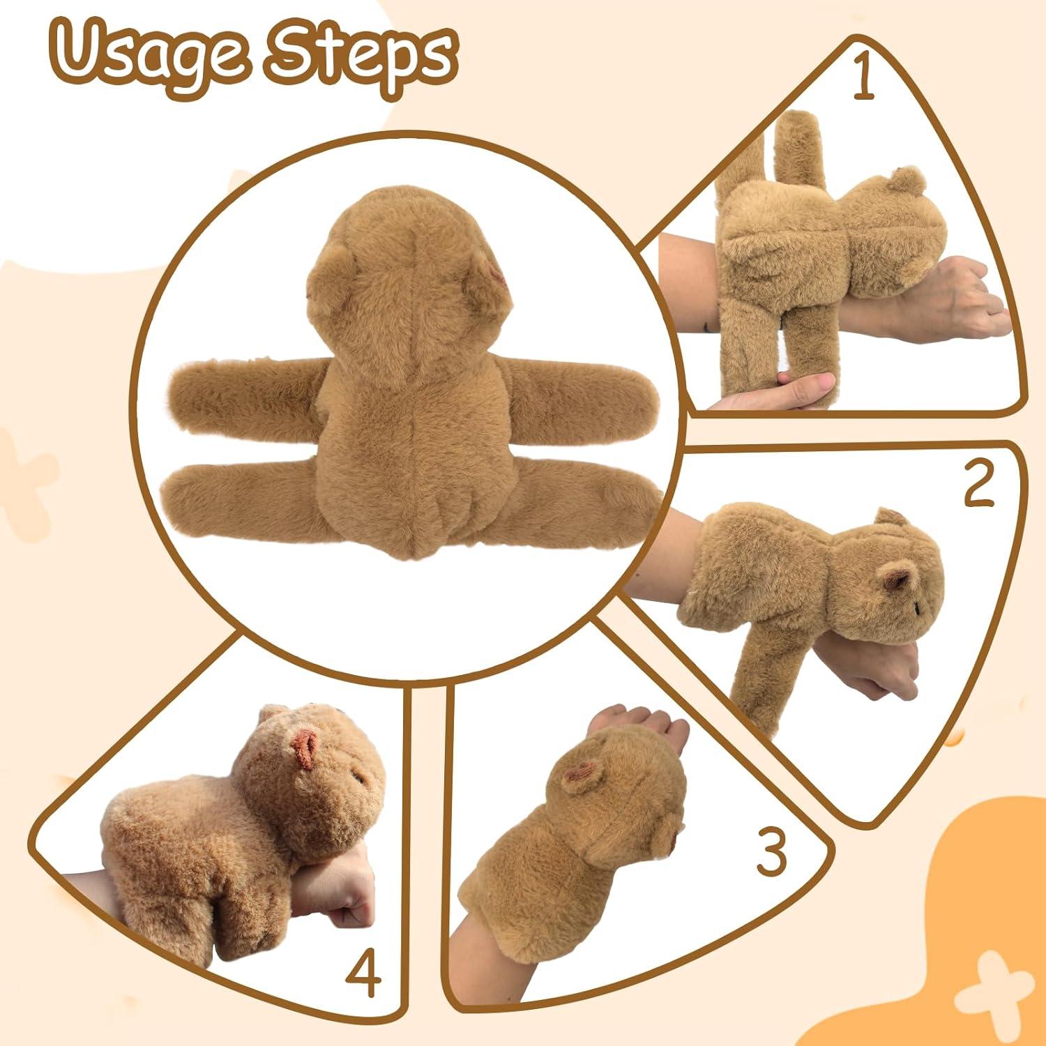 Brazaletes de Golpe de Peluche Capibara Brillianceice - 2 Pcs