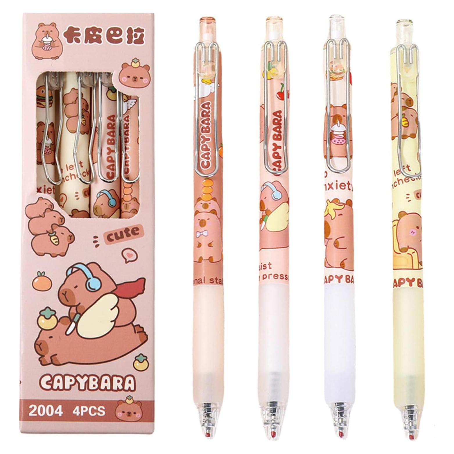 Bolígrafos de Gel Retráctiles MOZXIRZ 0.5mm Tinta Negra 4 Pcs