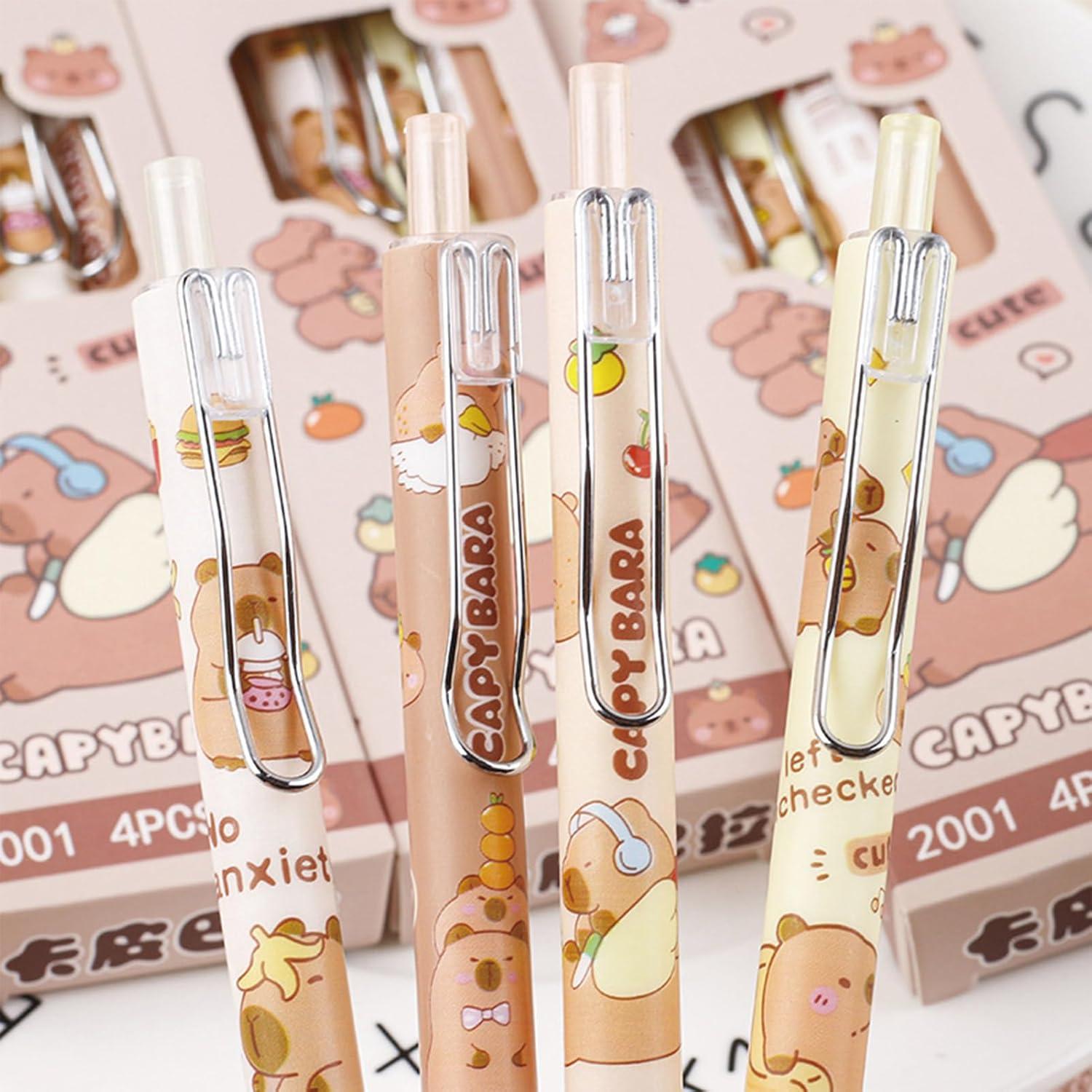 Bolígrafos de Gel Retráctiles MOZXIRZ 0.5mm Tinta Negra 4 Pcs