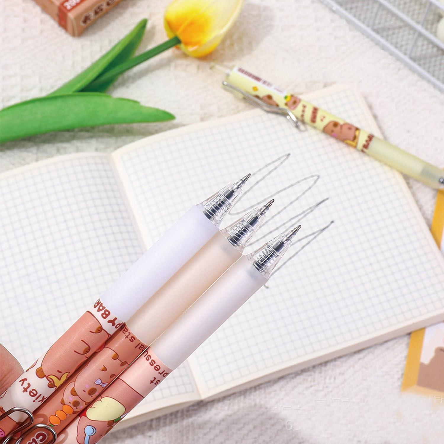 Bolígrafos de Gel Retráctiles MOZXIRZ 0.5mm Tinta Negra 4 Pcs