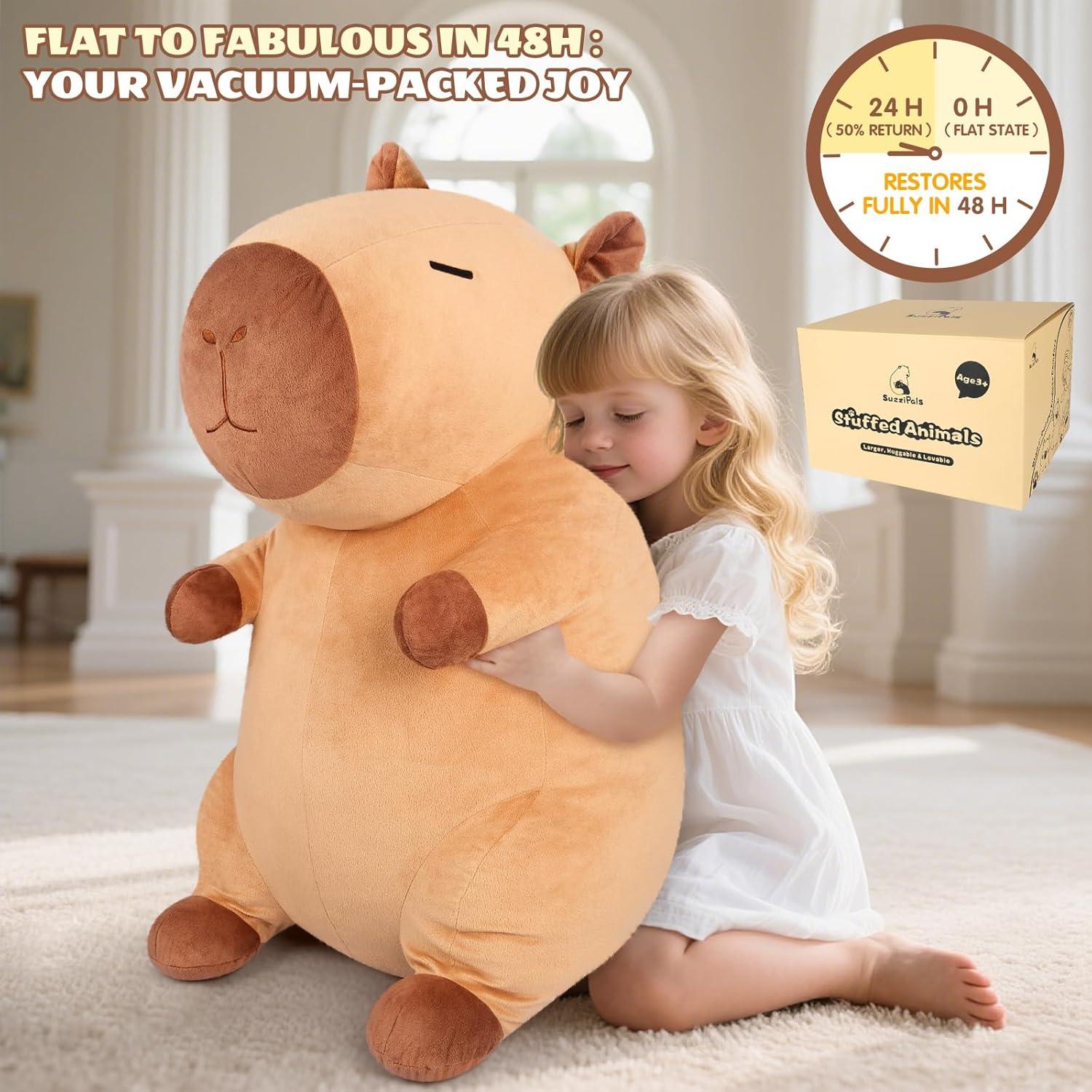 Peluches Capybara Gigante 76.2 cm SuzziPals - Almohadón Abrazable