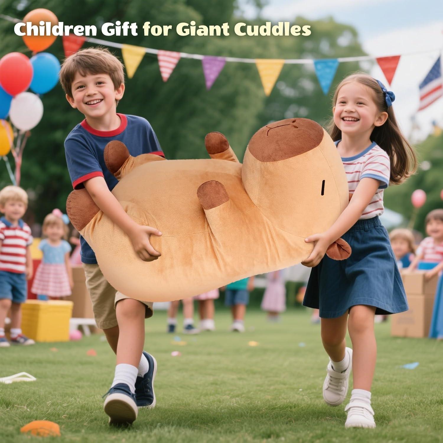 Peluches Capybara Gigante 76.2 cm SuzziPals - Almohadón Abrazable