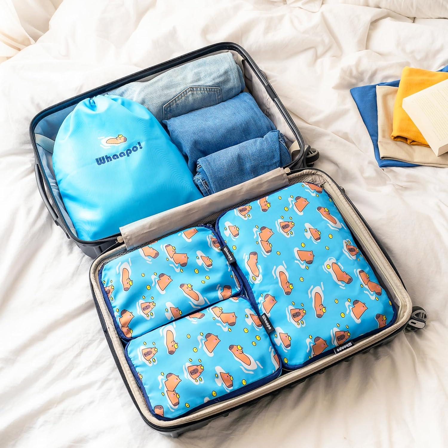 Set de 4 Cubos de Embalaje Whaapo Capibara - Organizador de Viaje