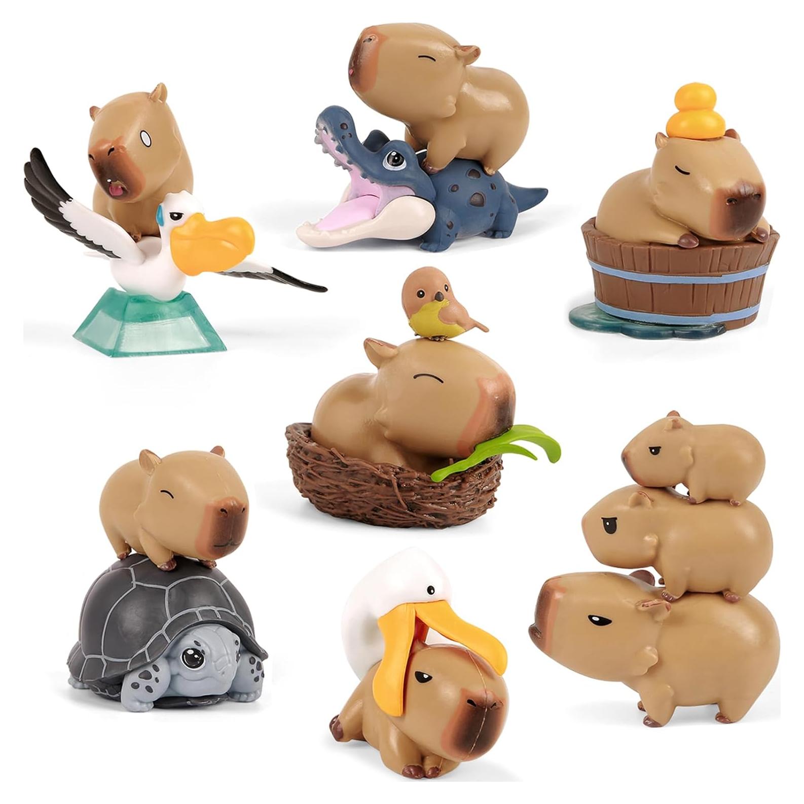 Figuras de Capibara YGMONER 7 Pcs Decoración Coche 5-8 cm